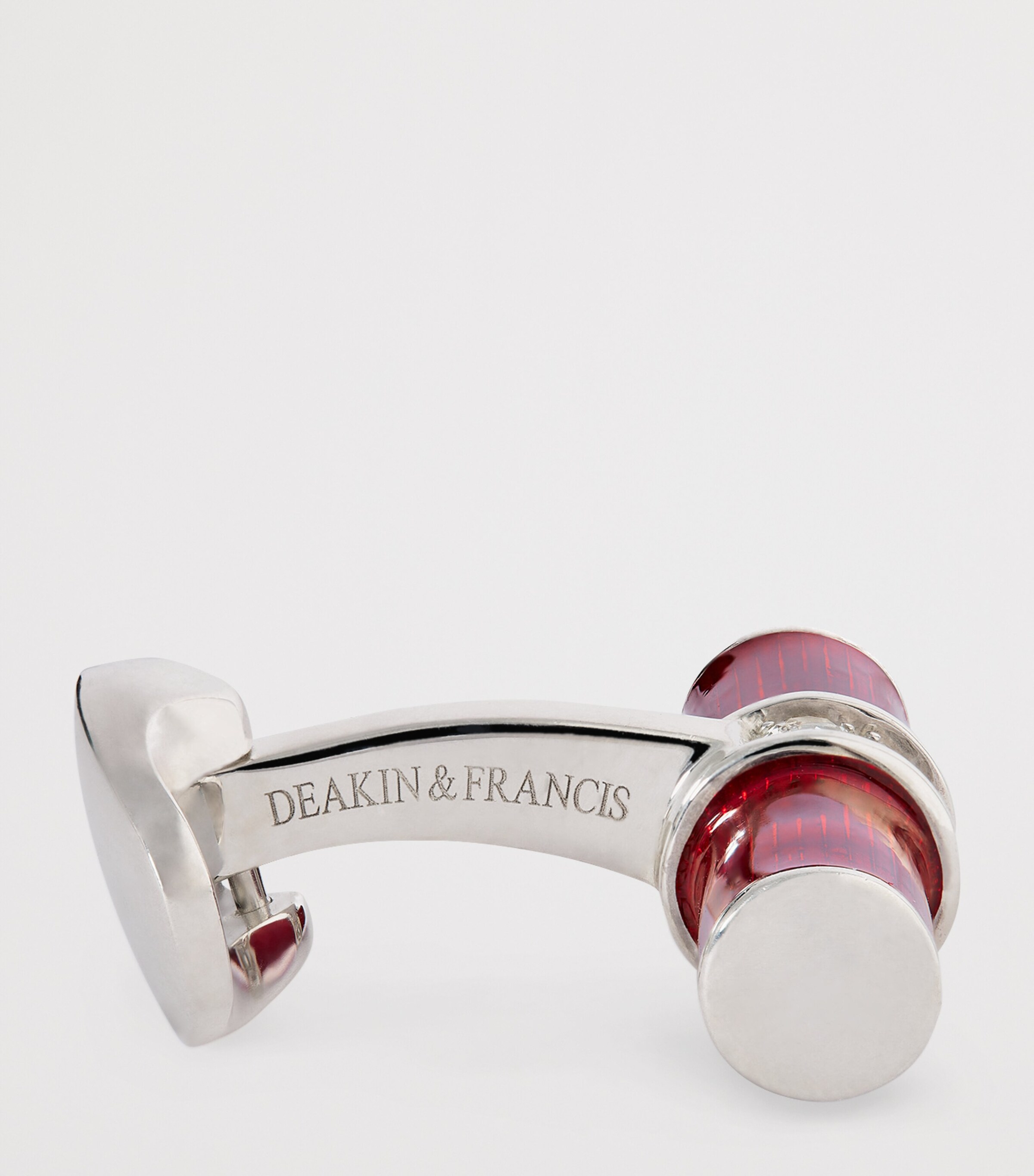 Sterling Silver Spinel Centre Cufflinks RED Image 4