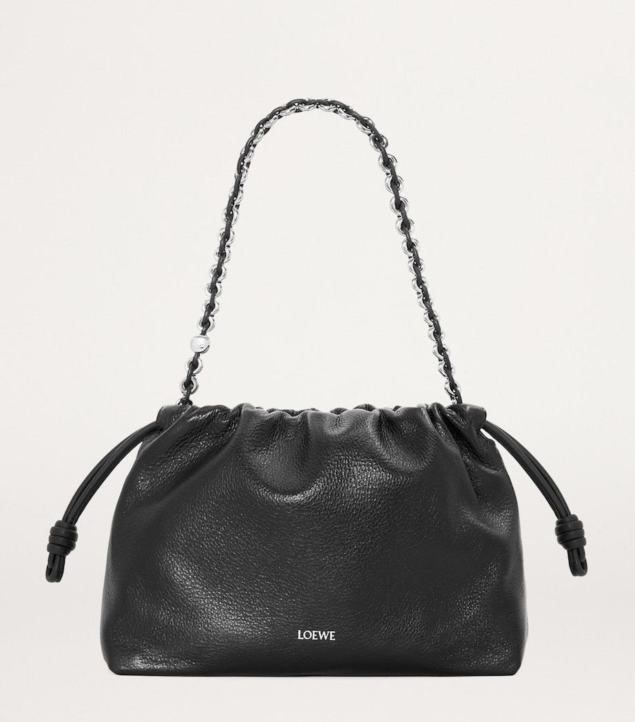 LOEWE Medium Leather Flamenco Purse Black Image 2