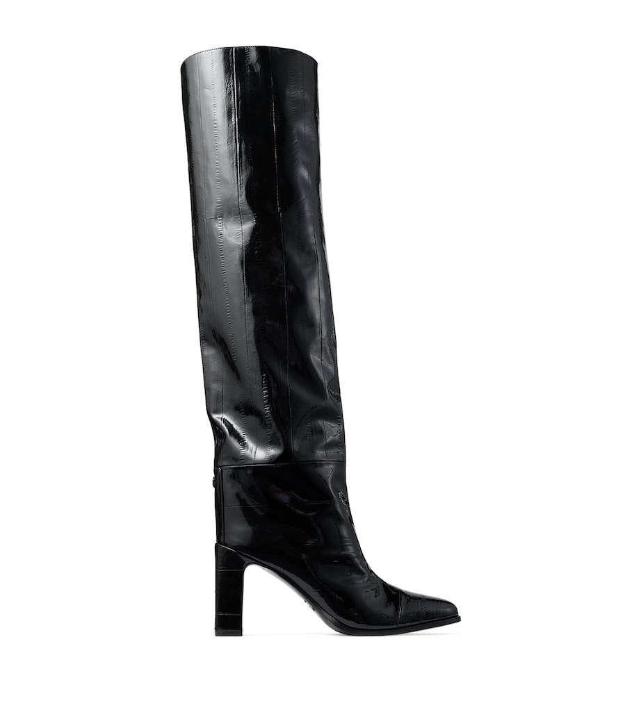 Jimmy Choo Caly 85 Leather Over-The-Knee Boots Black Image 1