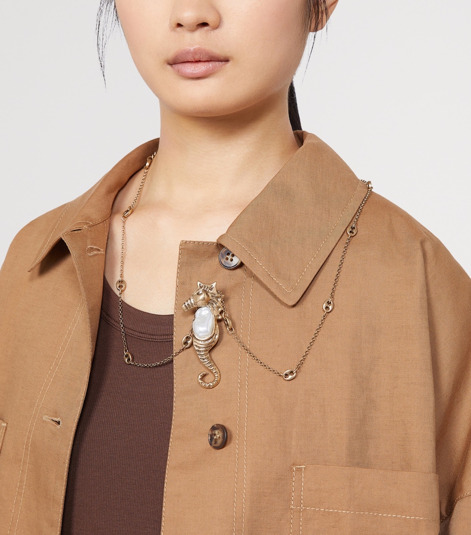 Weekend Max Mara Seahorse Pendant Necklace Gold Image 2
