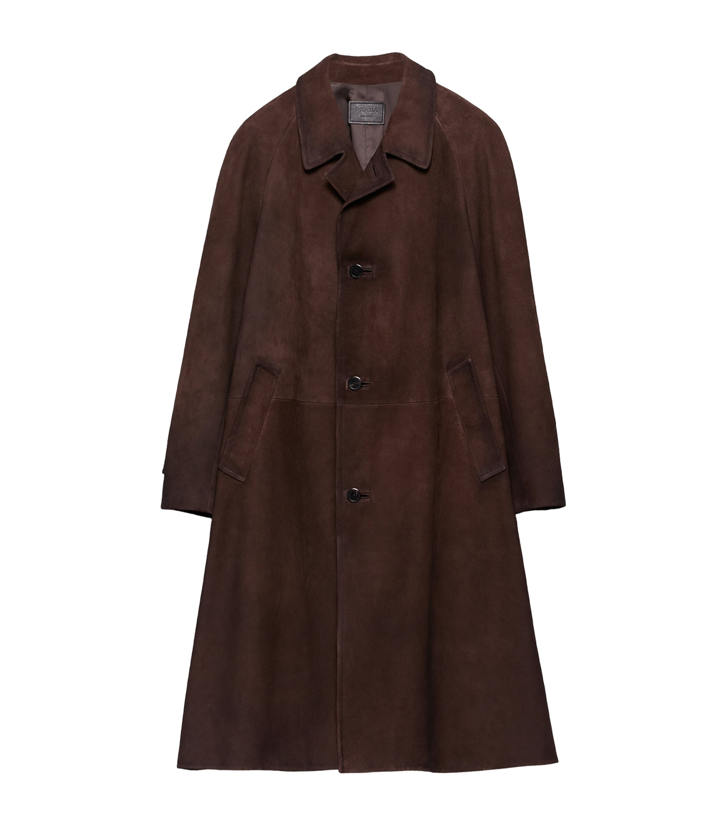 Prada Brown Suede Trench Coat | Harrods UK