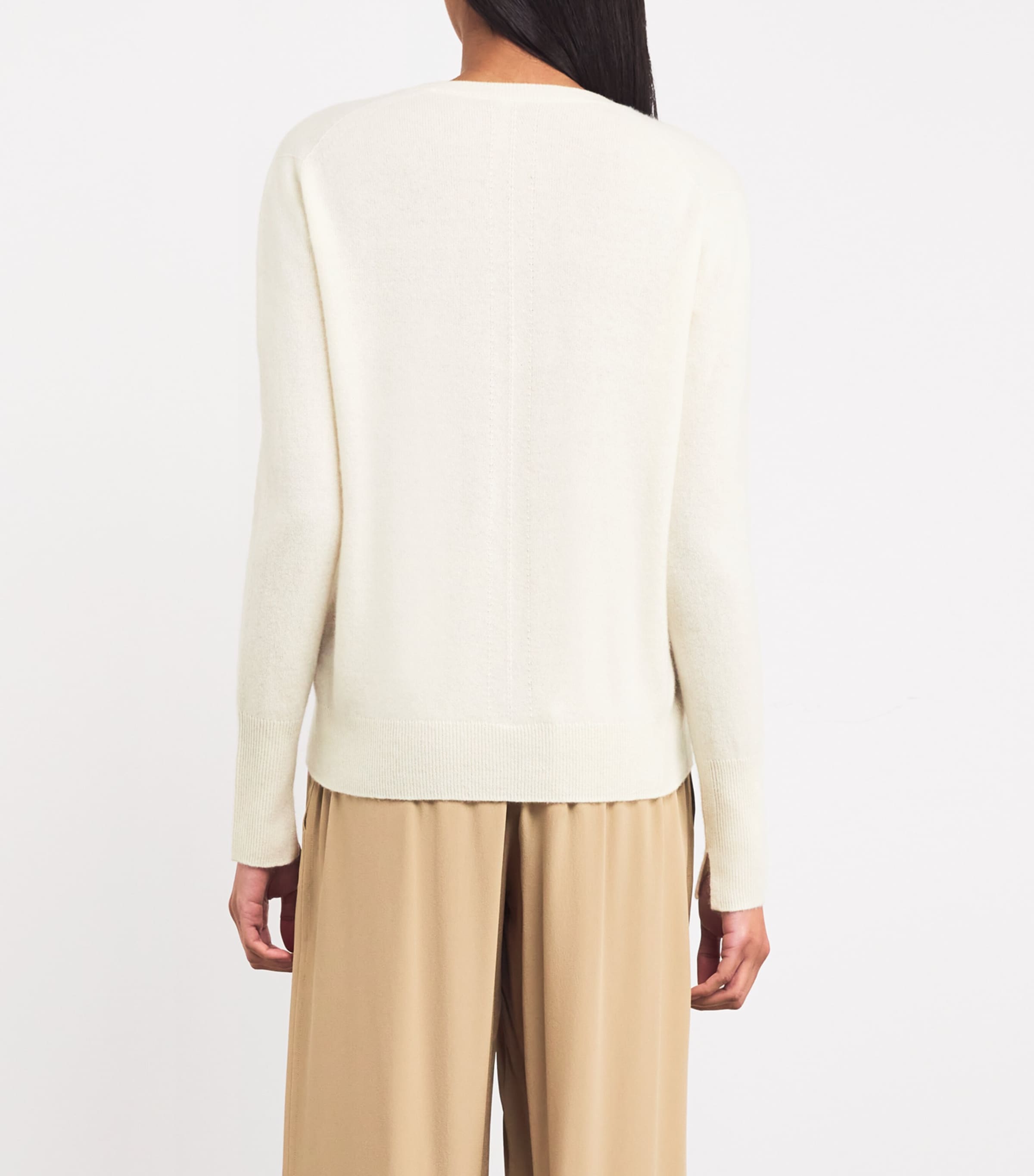 Cashmere V-Neck Sweater IVORY Image 4