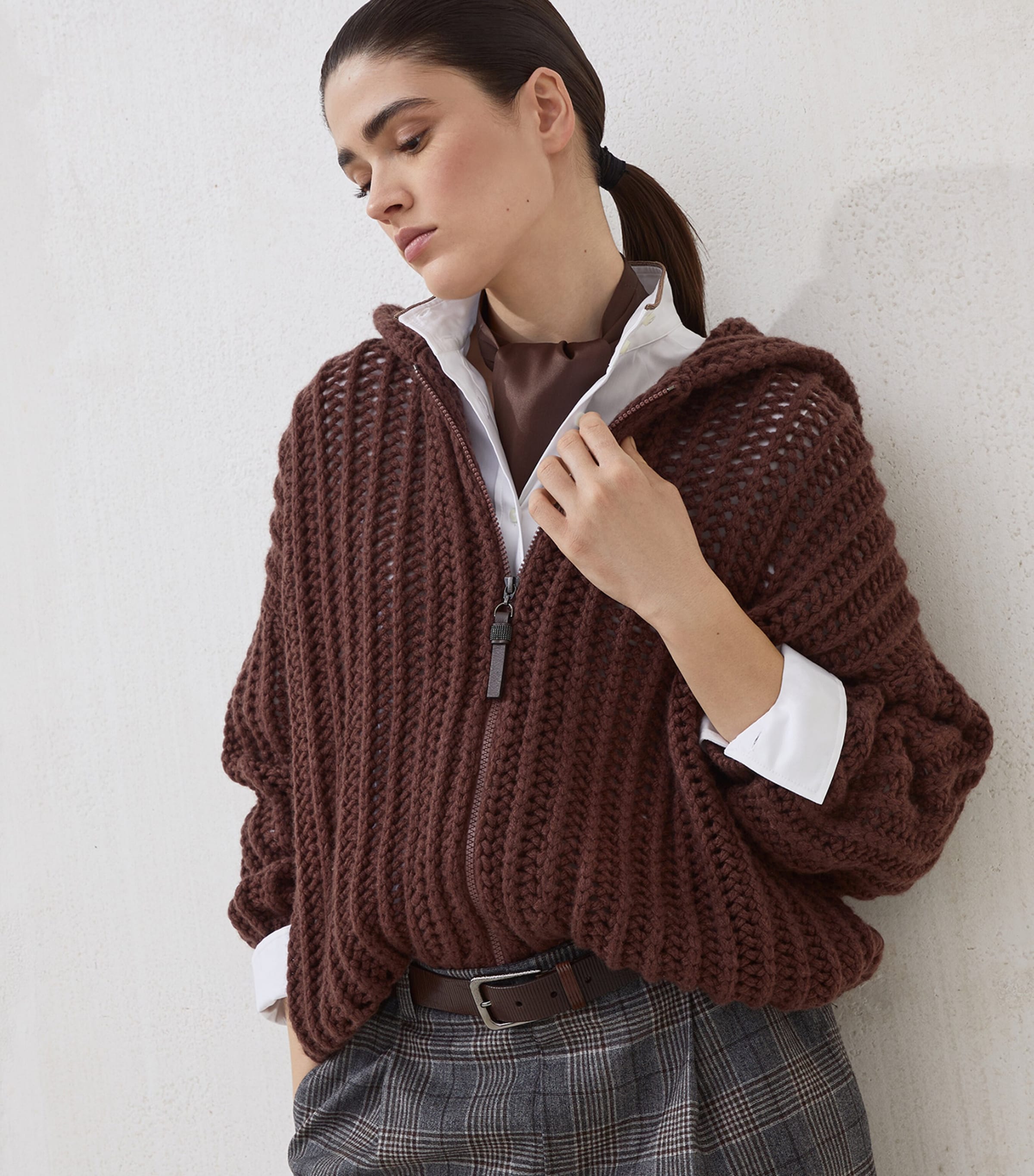 Cashmere Zip-Up Hoodie C2913 Image 4