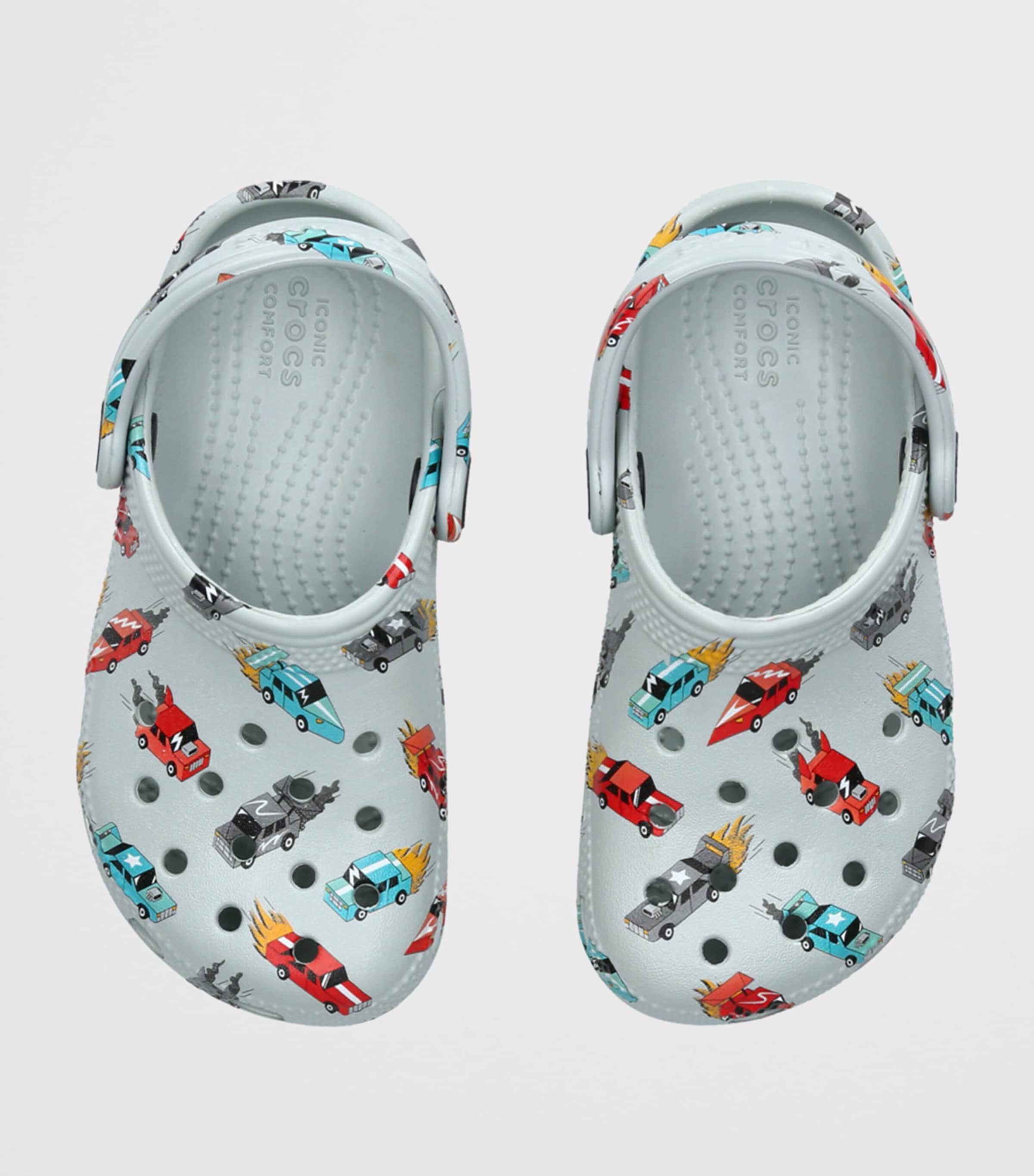 CROCS KIDS Race Car Print Clogs Grey Image 4
