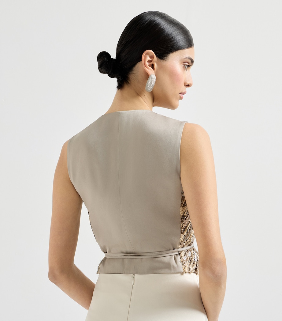 Brunello Cucinelli Womens Knitted Sequin Vest Image 5