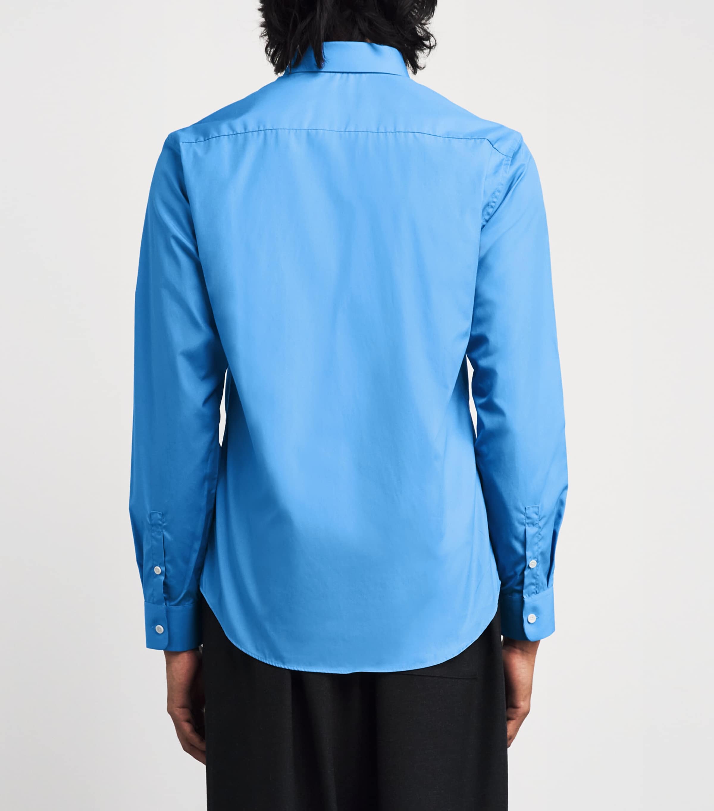 Cotton Hidden Shirt BLUE OFFICE Image 4