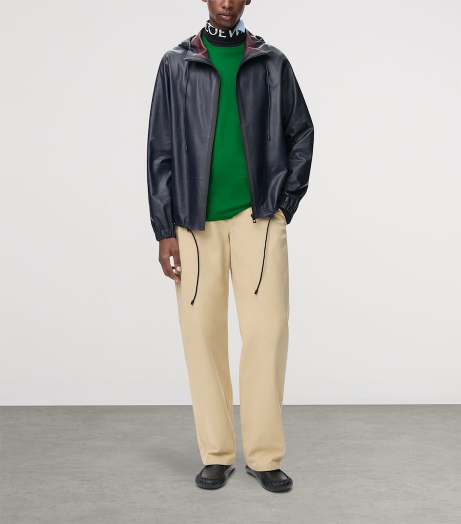 LOEWE Mens Cotton Anagram T-Shirt Green Image 2