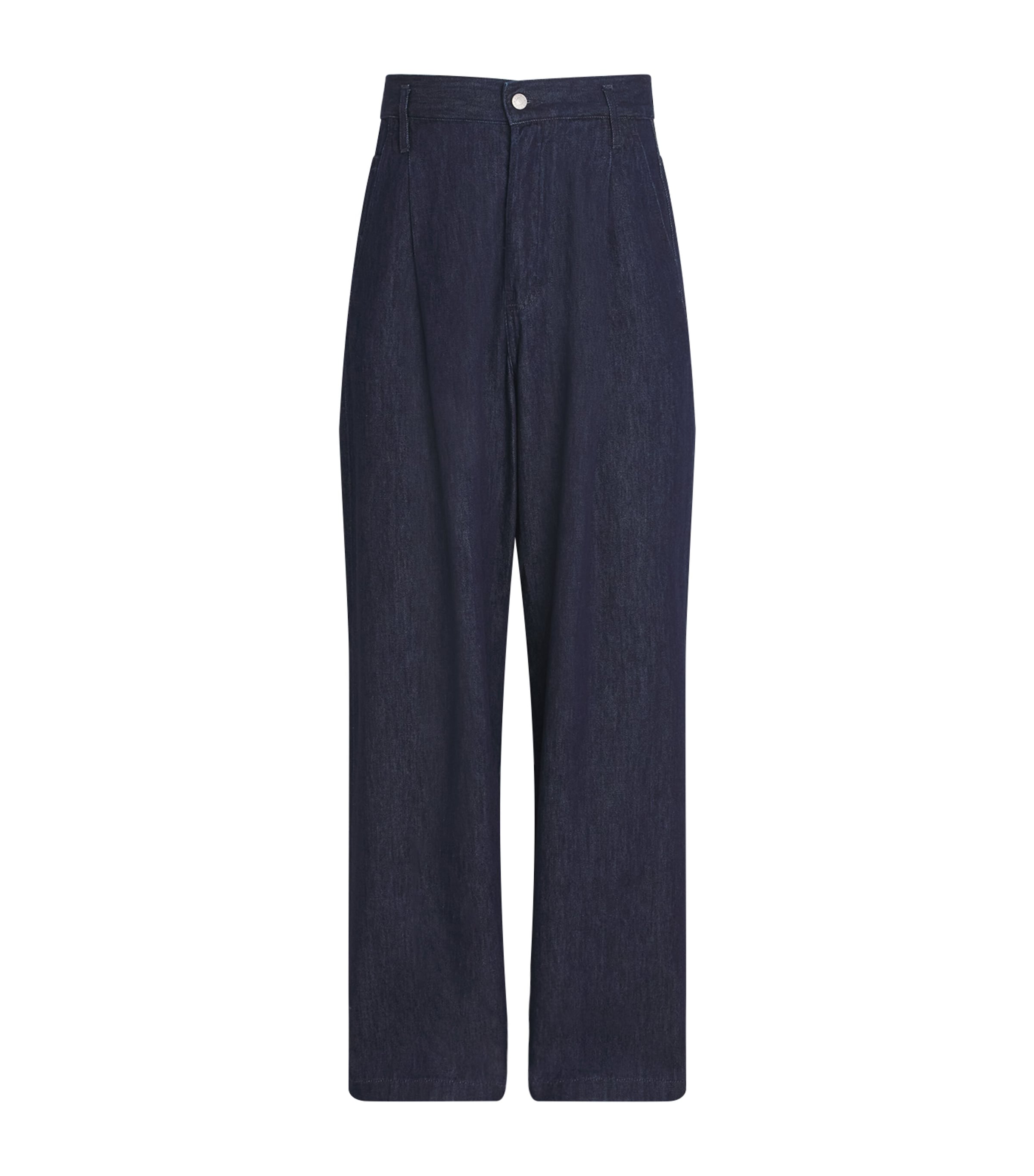 DRIES VAN NOTEN Pleated Wide-Leg Jeans | Harrods UK