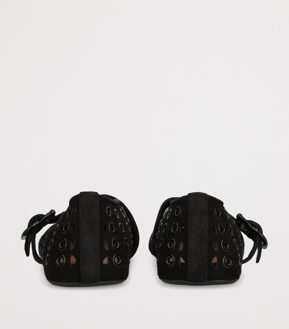 Suede Vienne Ballet Flats BLACK Image 2