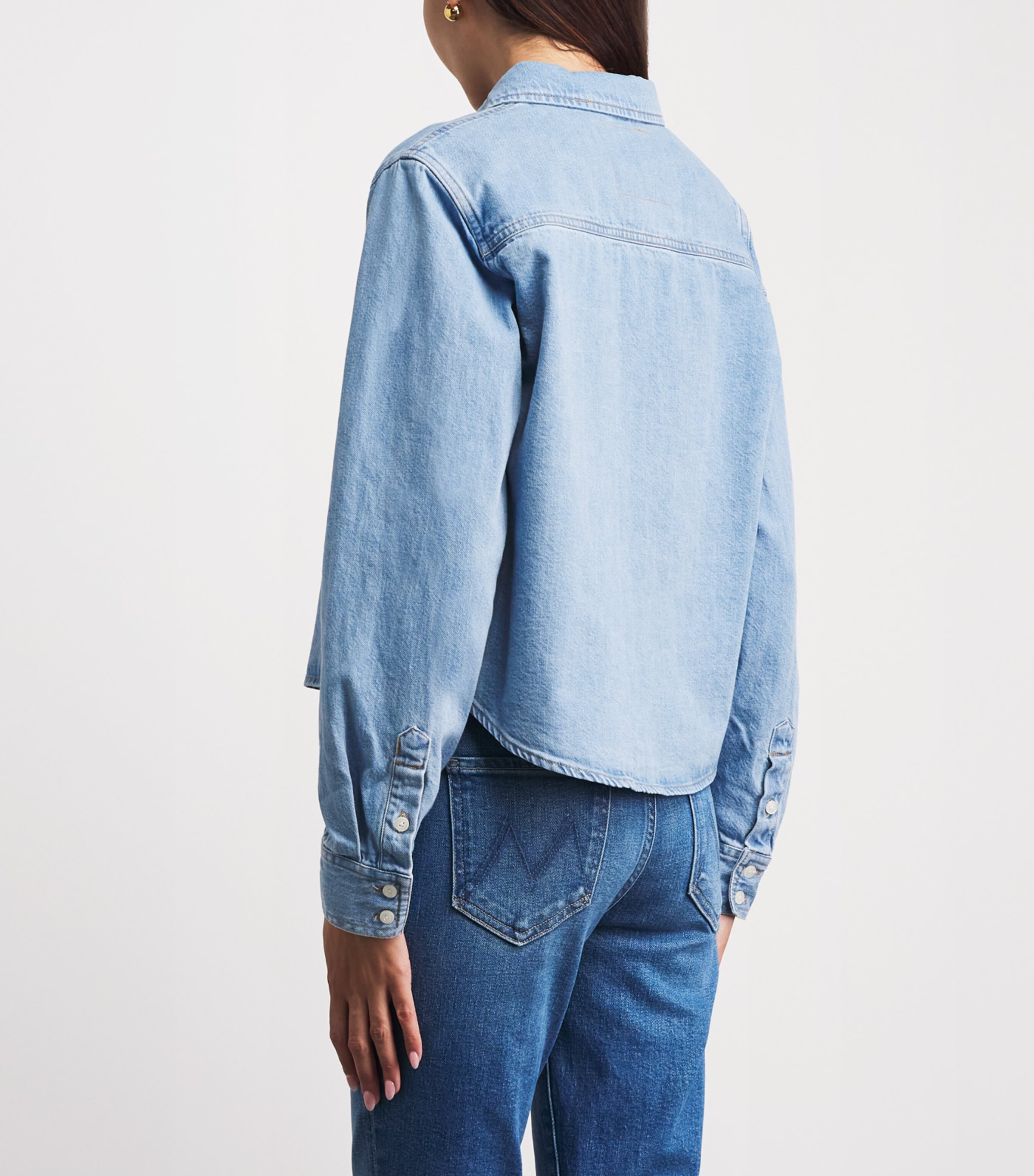 MOTHER Womens Denim Honor Roll Shirt Grand Slam Image 5