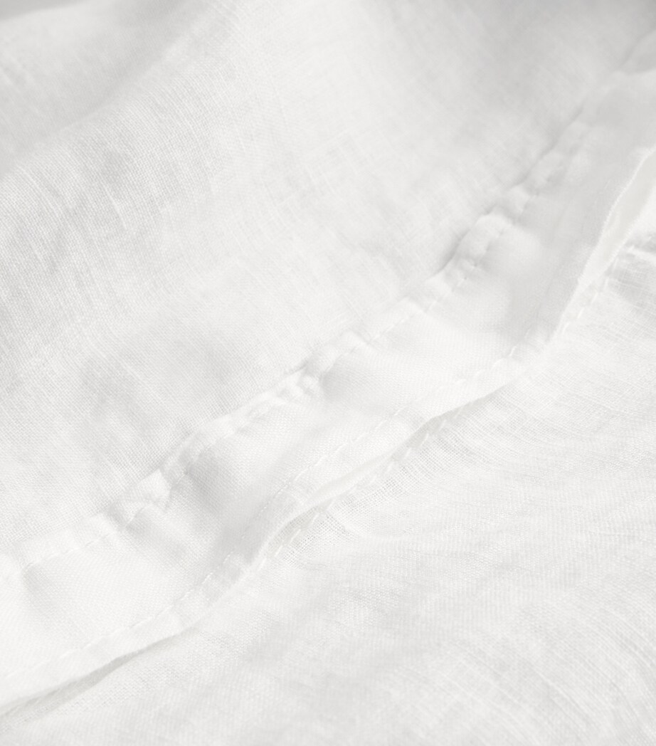 MAX&Co. Womens Linen Collar Top Optical White Image 5