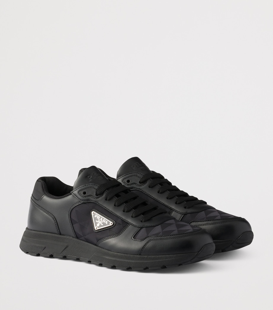 Re-Nylon and Leather Prax 2.0 Low-Top Sneakers F0002 Image 2