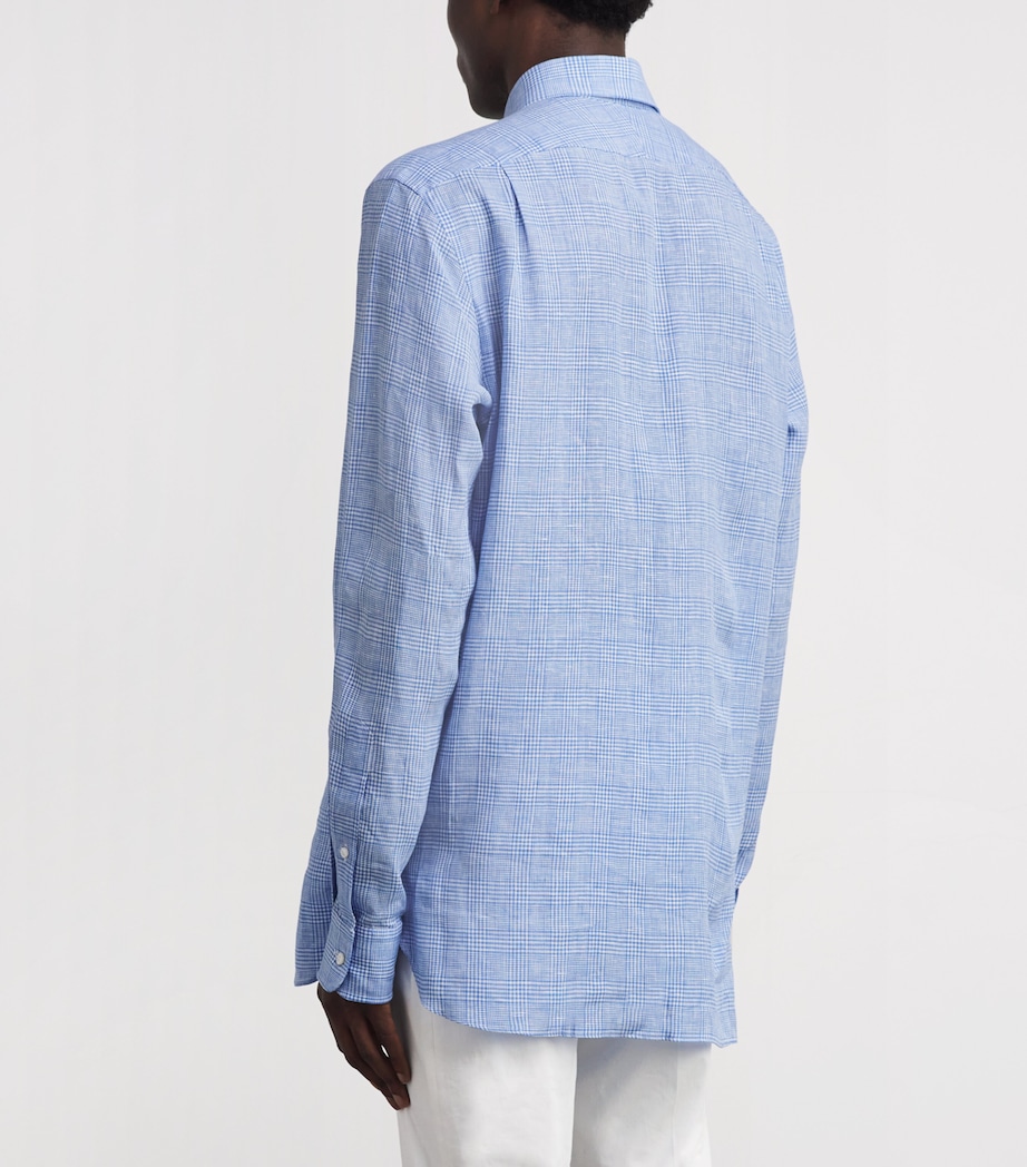 Linen Check Shirt CORNFLOWER BLU/WHT Image 4
