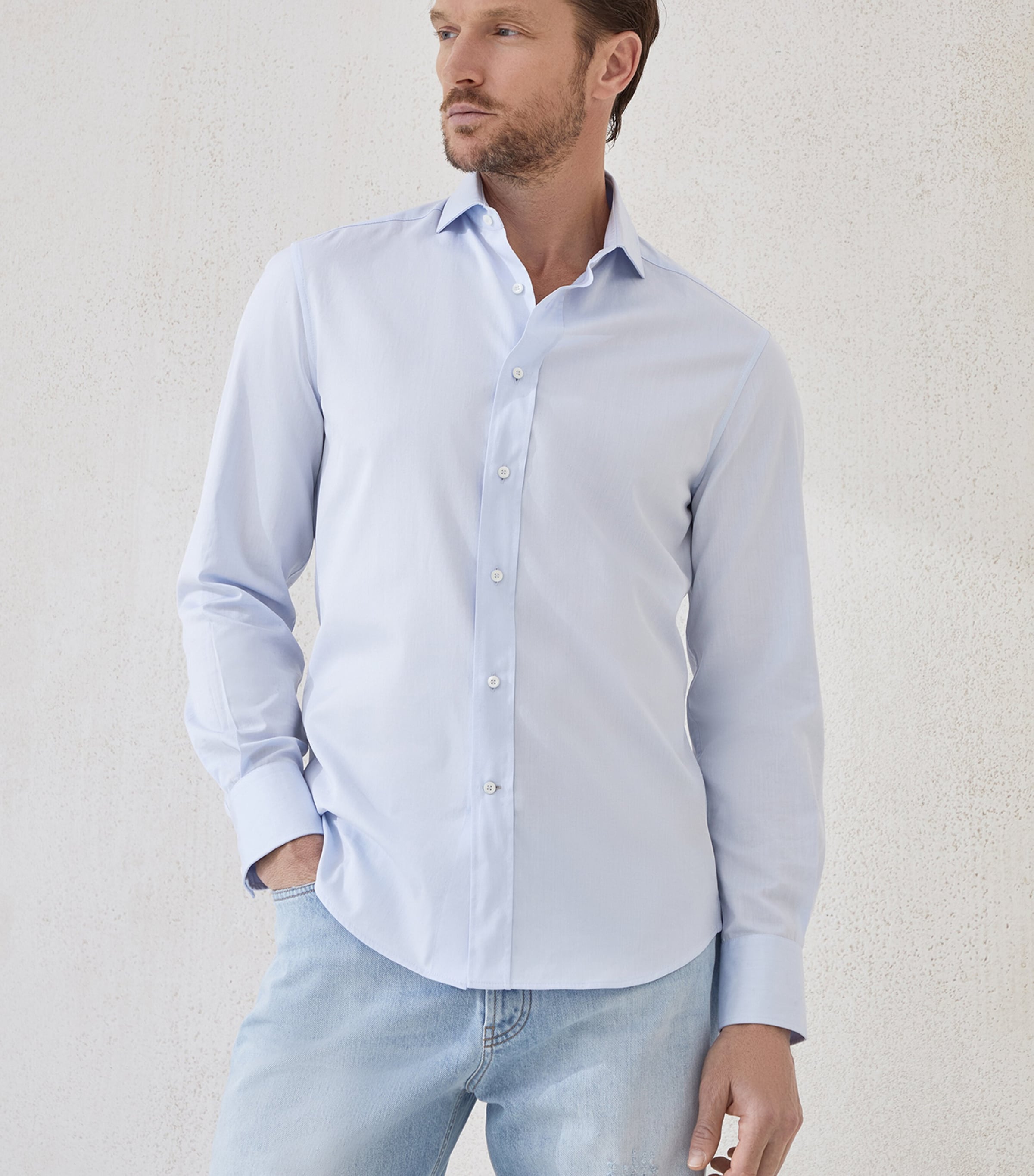 Cotton Twill Slim-Fit Shirt C735 Image 2