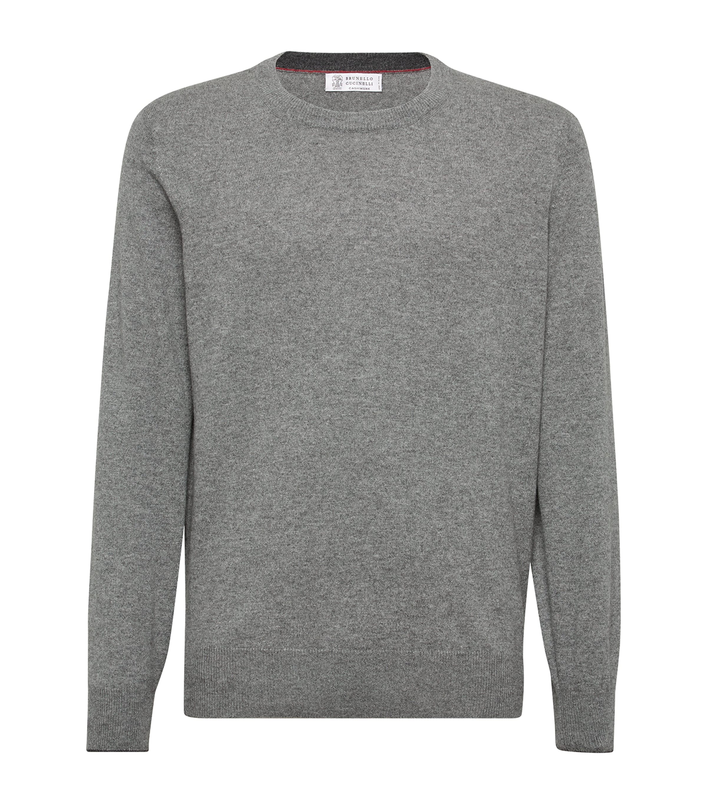 Brunello Cucinelli Cashmere Raglan-sleeve Sweater In Grey