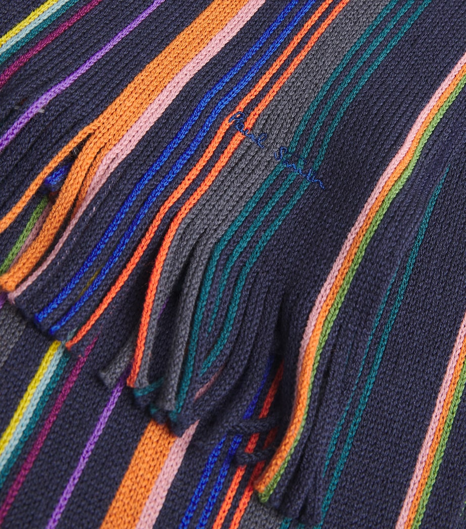 Merino Wool Ivan Stripe Scarf 47_NAVY Image 4