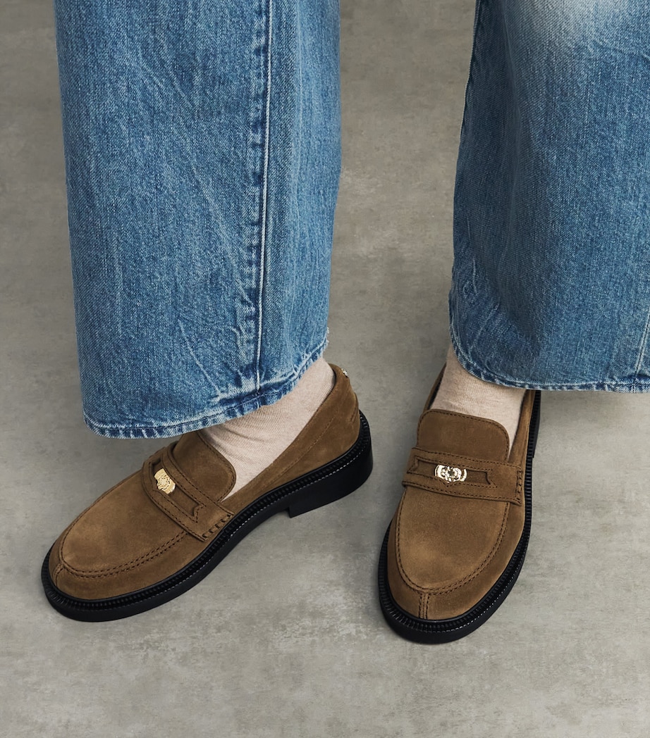 Suede Penny Loafers CAMEL Image 2