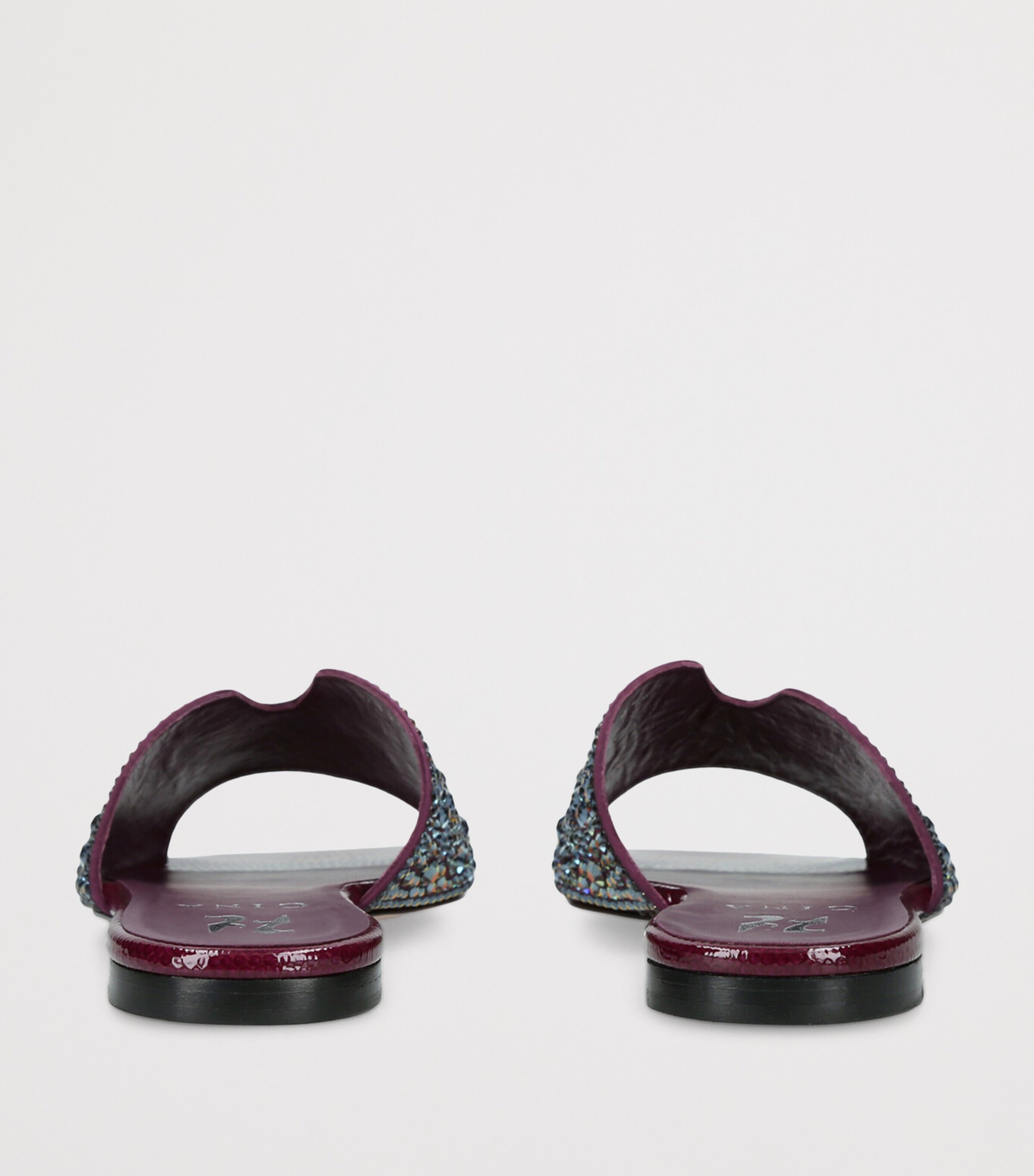 Gina Leather Embellished Amalfi Sandals Wine Image 2