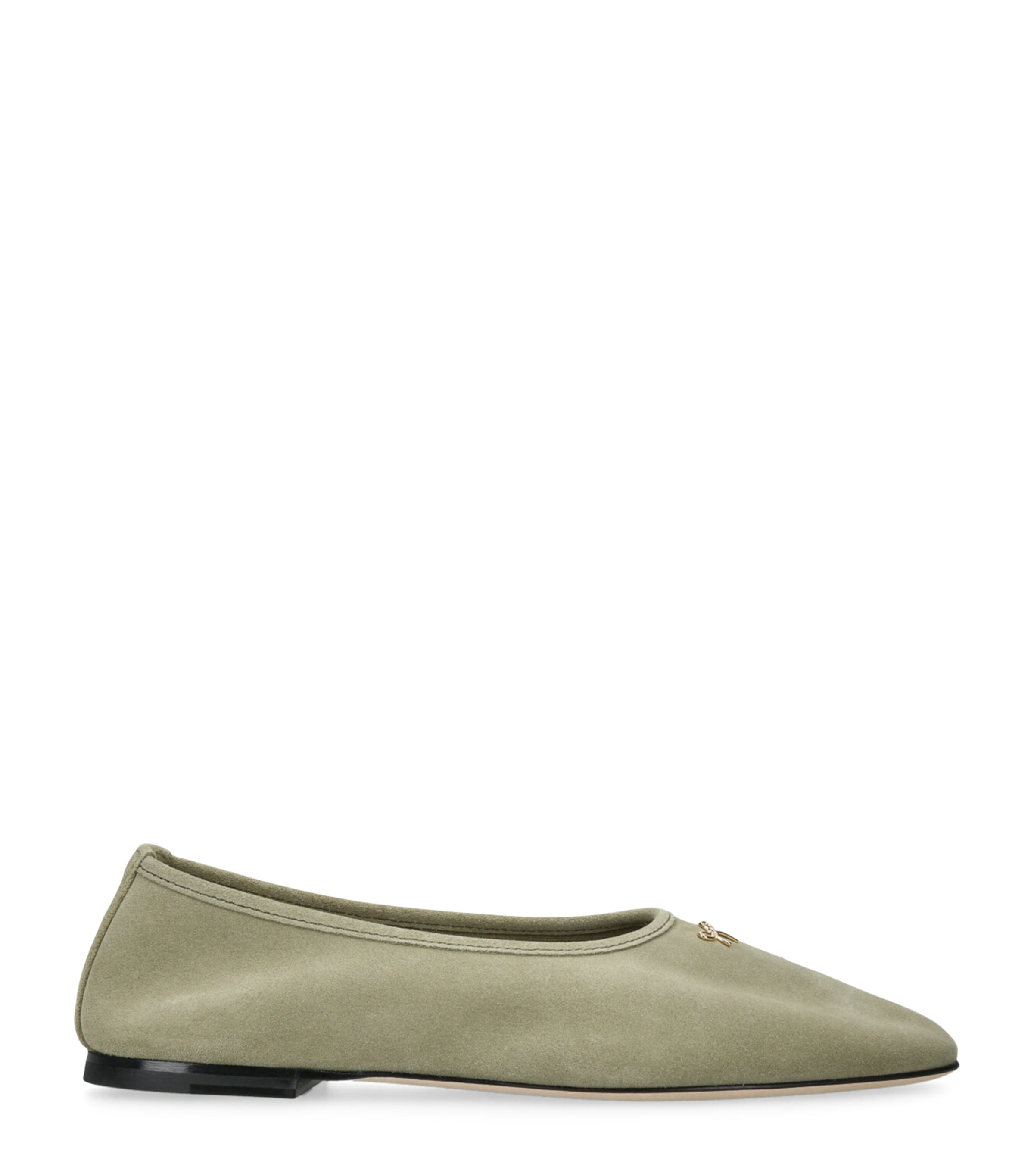 Dear Frances Suede Gala Ballet Flats Khaki Image 1