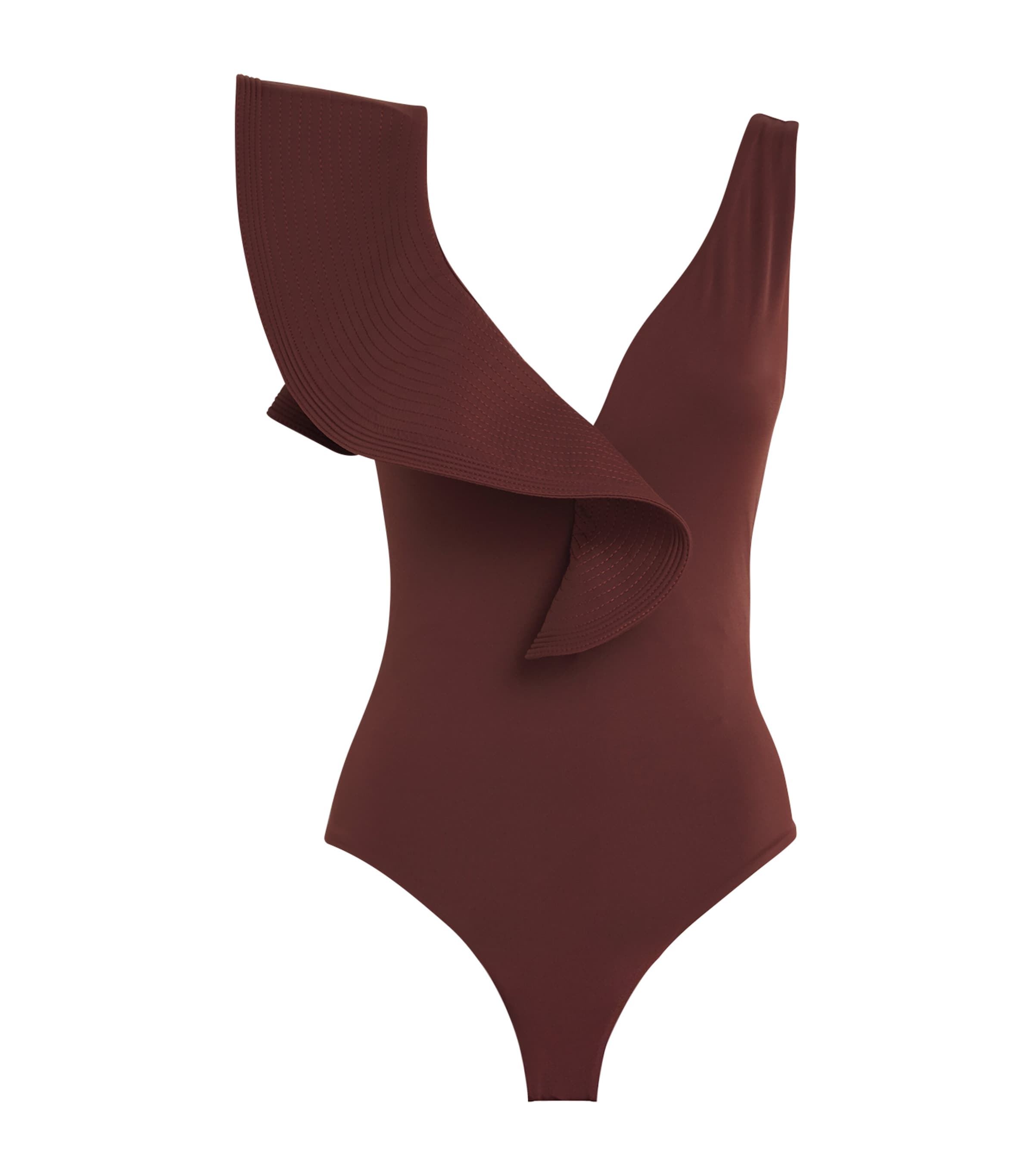 Johanna Ortiz Boleros Asymmetric Ruffled Swimsuit In Blue