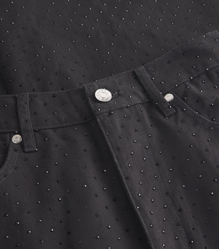 Embellished Wide-Leg Jeans BLACK Image 5