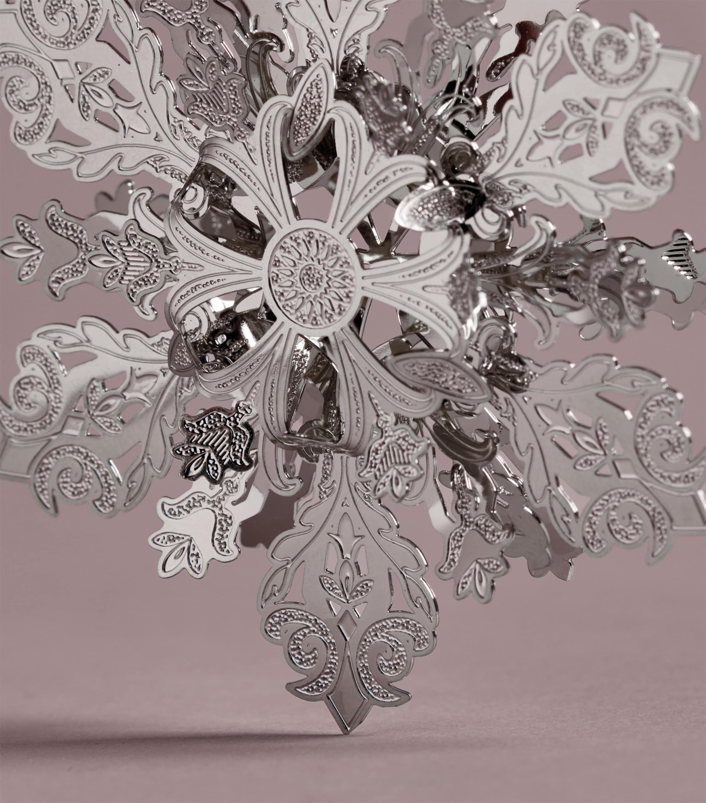 The London Christmas Company Gold-Plated Snowflake Tree Decoration Silver Image 2