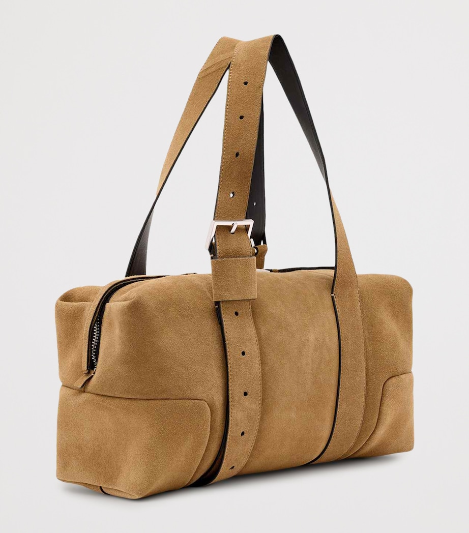 AllSaints Suede Ares Shoulder Bag Biscuit Brown Image 5