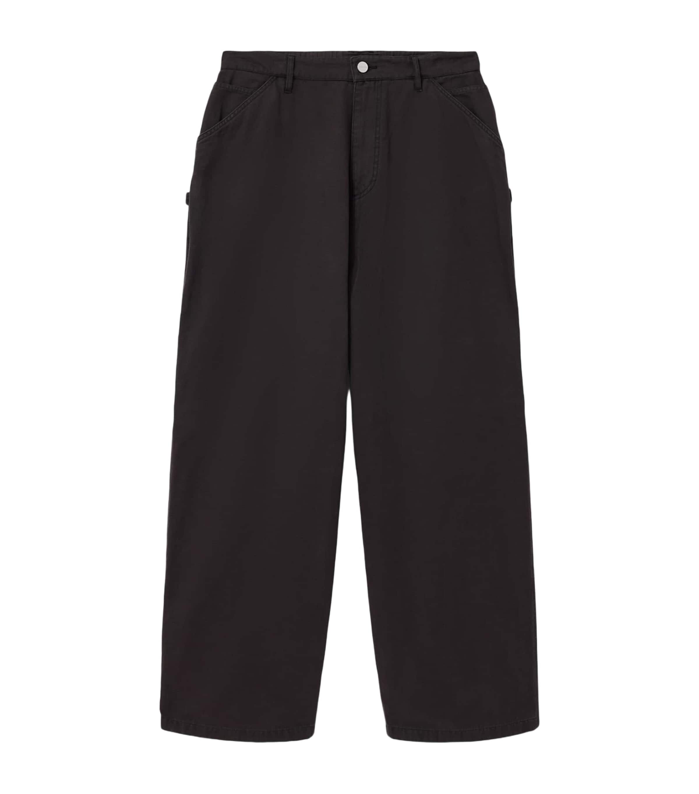 AllSaints Mens Organic Cotton Jackson Barrel Trousers Tanner Black Image 1