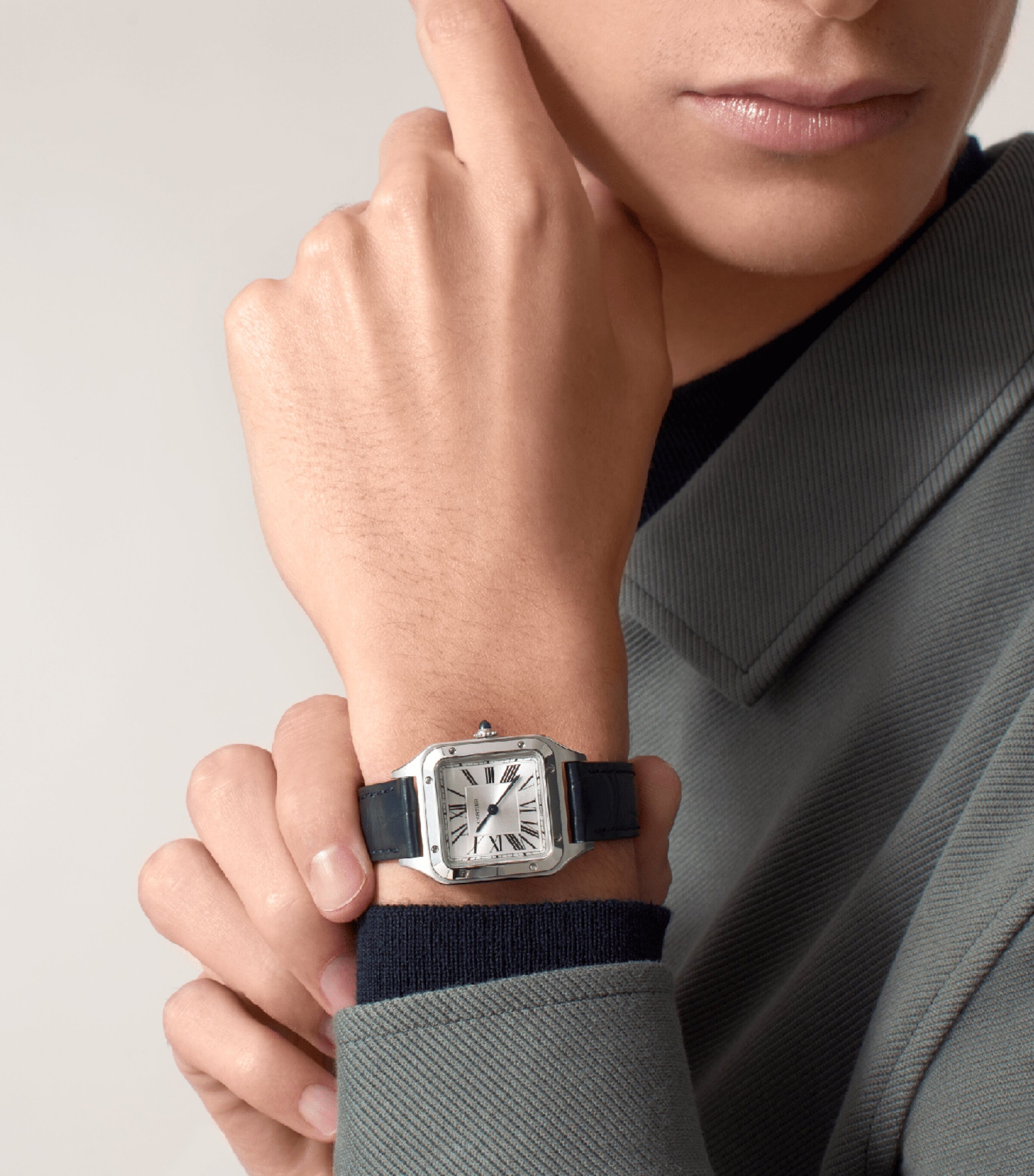Cartier Steel Santos-Dumont Watch 27.5mm Grey Image 2
