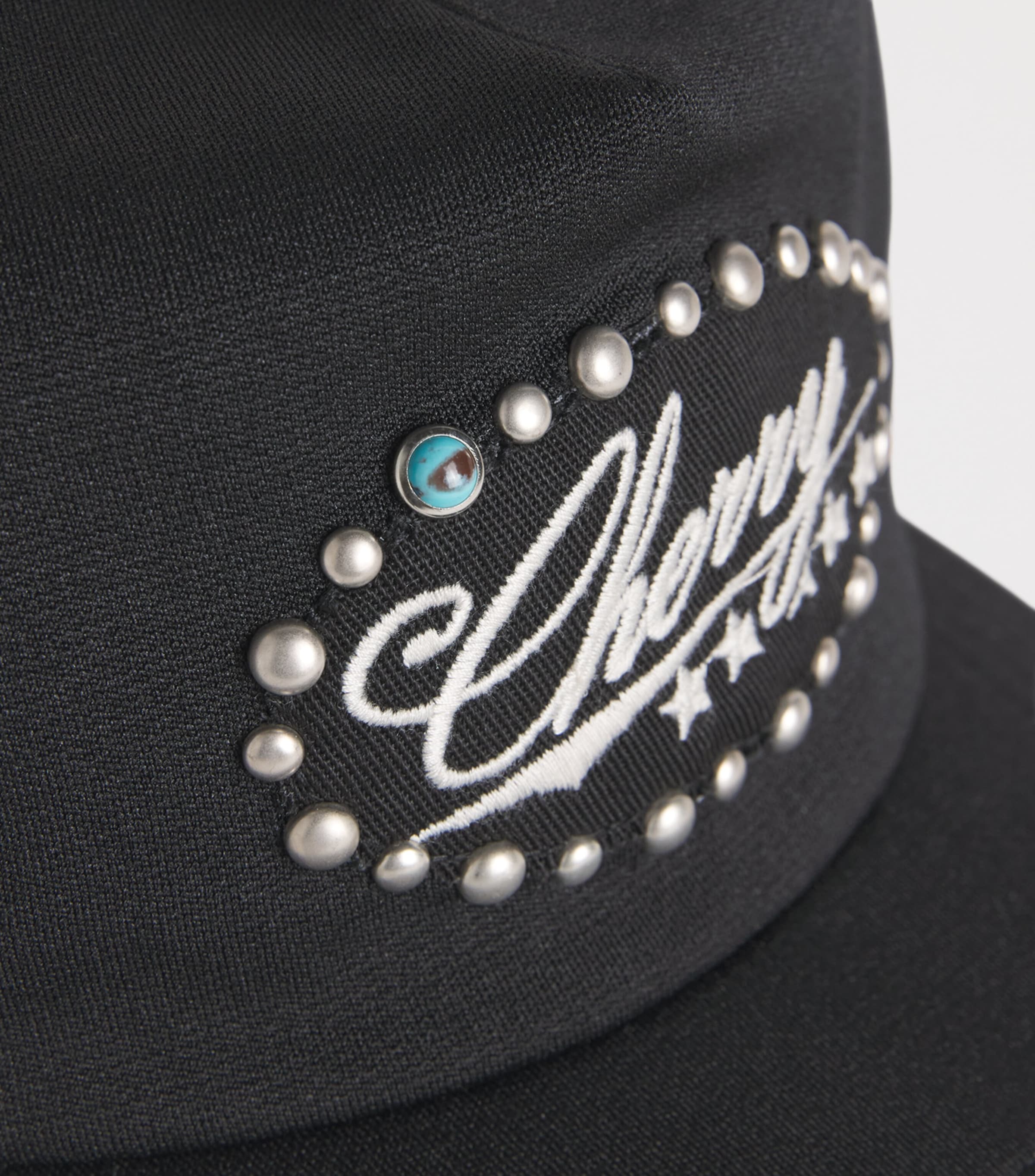 Canvas Logo Embroidery Trucker Cap BLACK Image 3