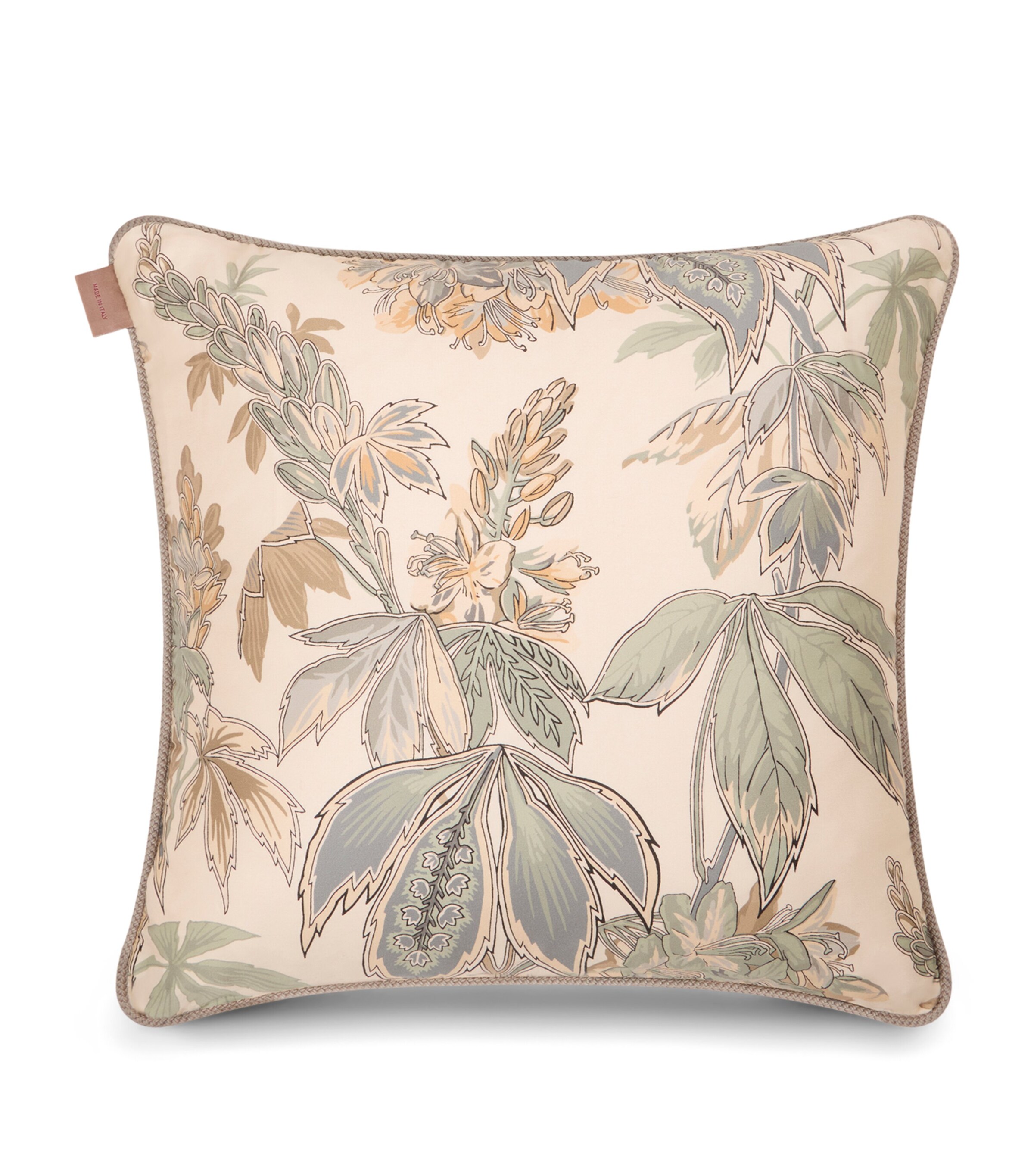 Cotton Giano Double-Sided Cushion (45cm x 45cm) PRINT ON BEIGE BASE Image 2