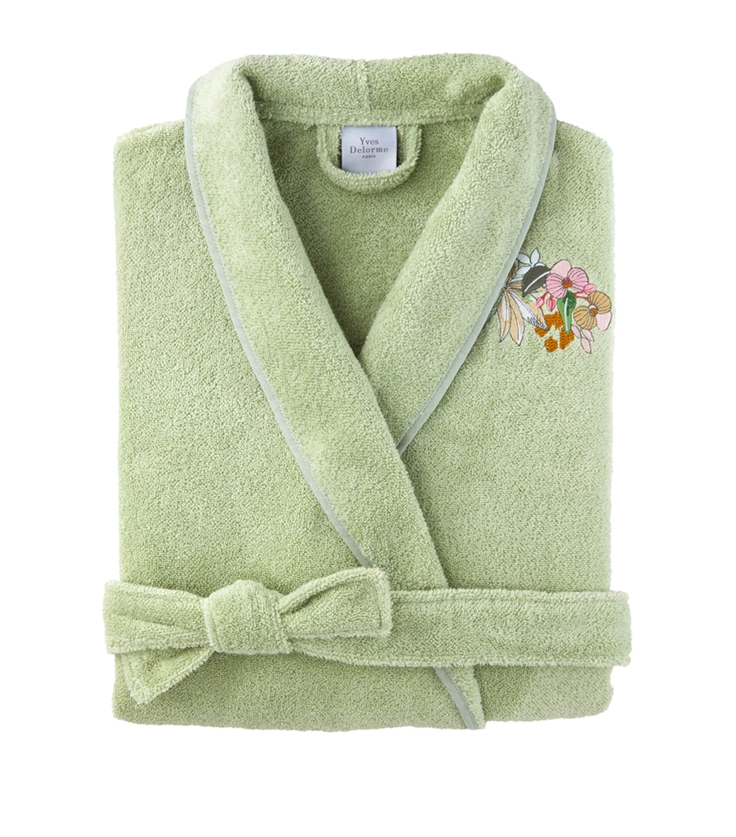 Cotton-Modal Orchidee Bathrobe GREEN Image 3