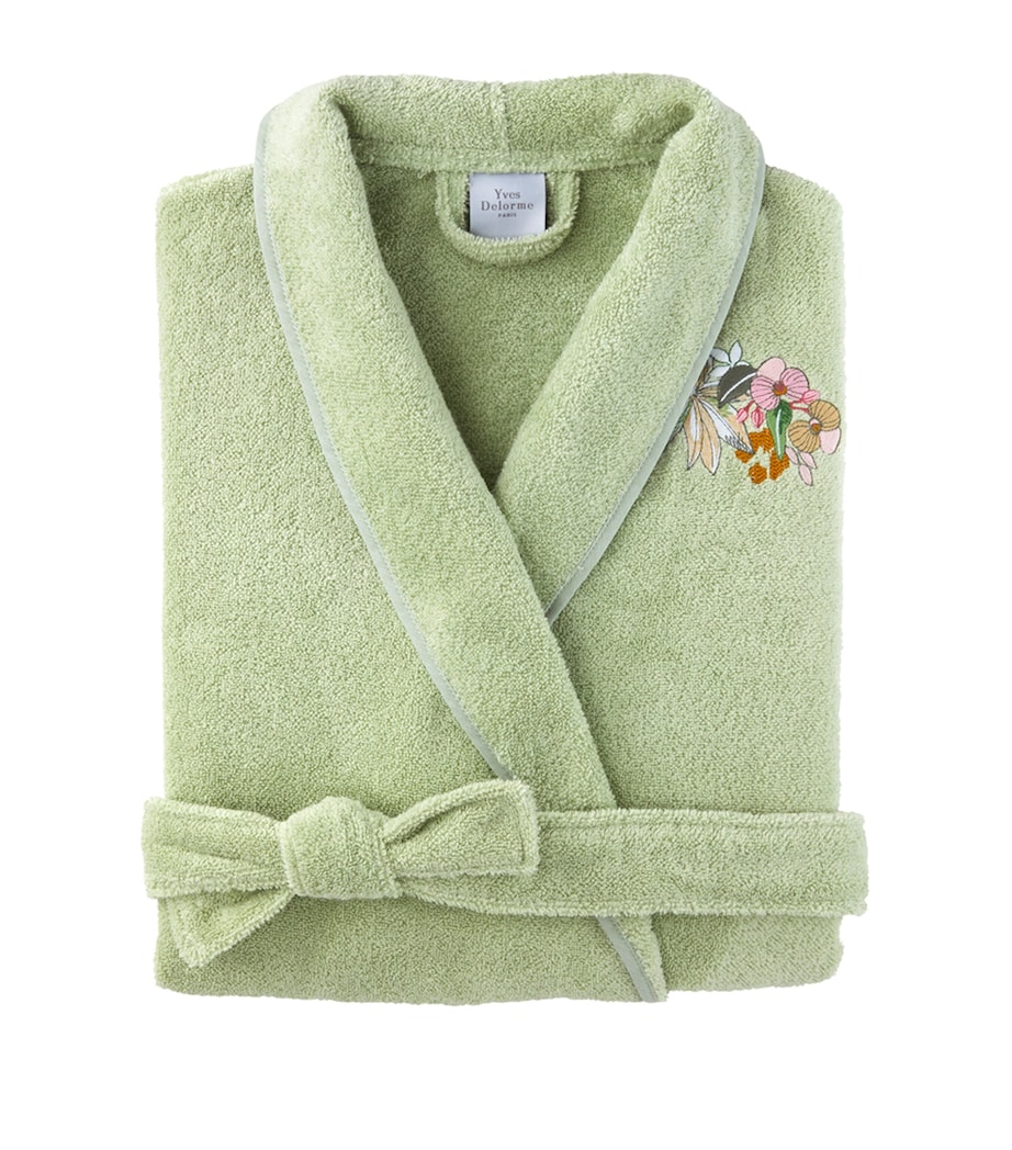 Cotton-Modal Orchidee Bathrobe GREEN Image 3
