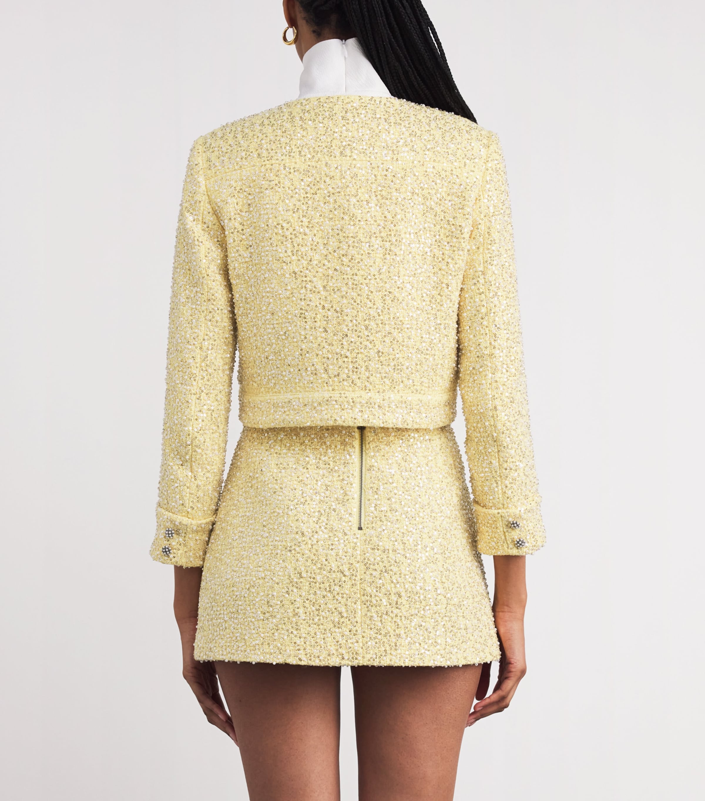 Tweed Embellished Lorie Jacket F732 BUTTER Image 4