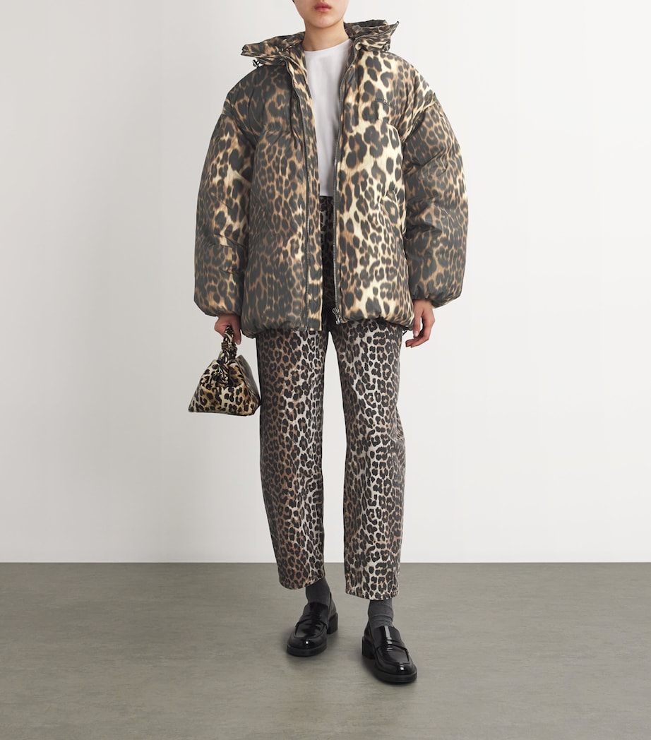 Leopard Puffer Jacket 859ALMOND MILK Image 2
