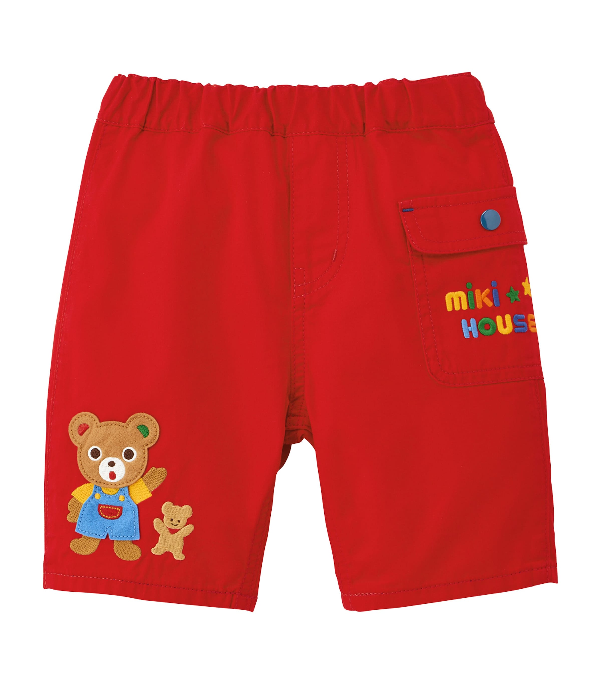Miki House Appliquéd Shorts In Red