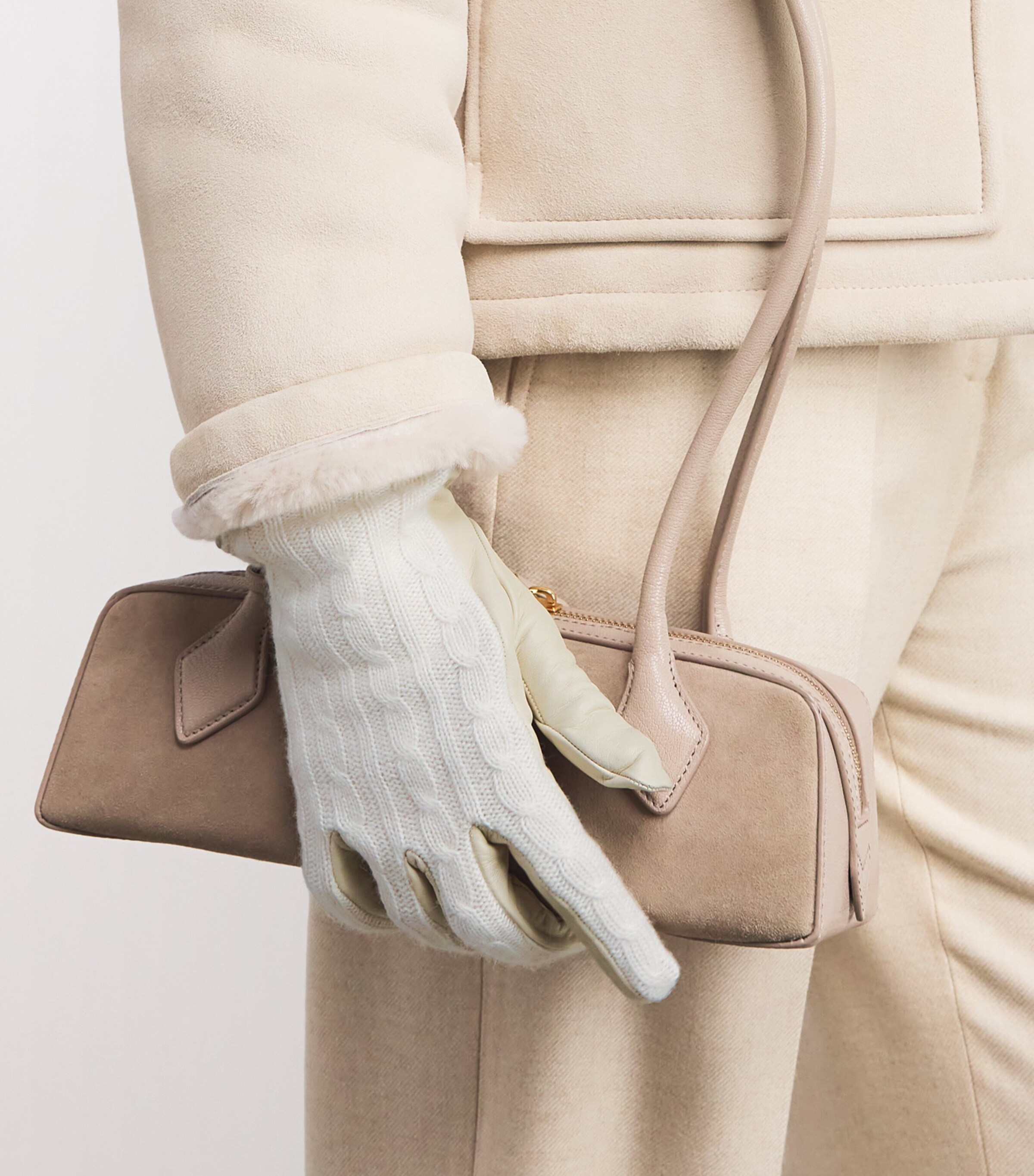 Eleventy Nappa Leather Gloves Panna Image 2