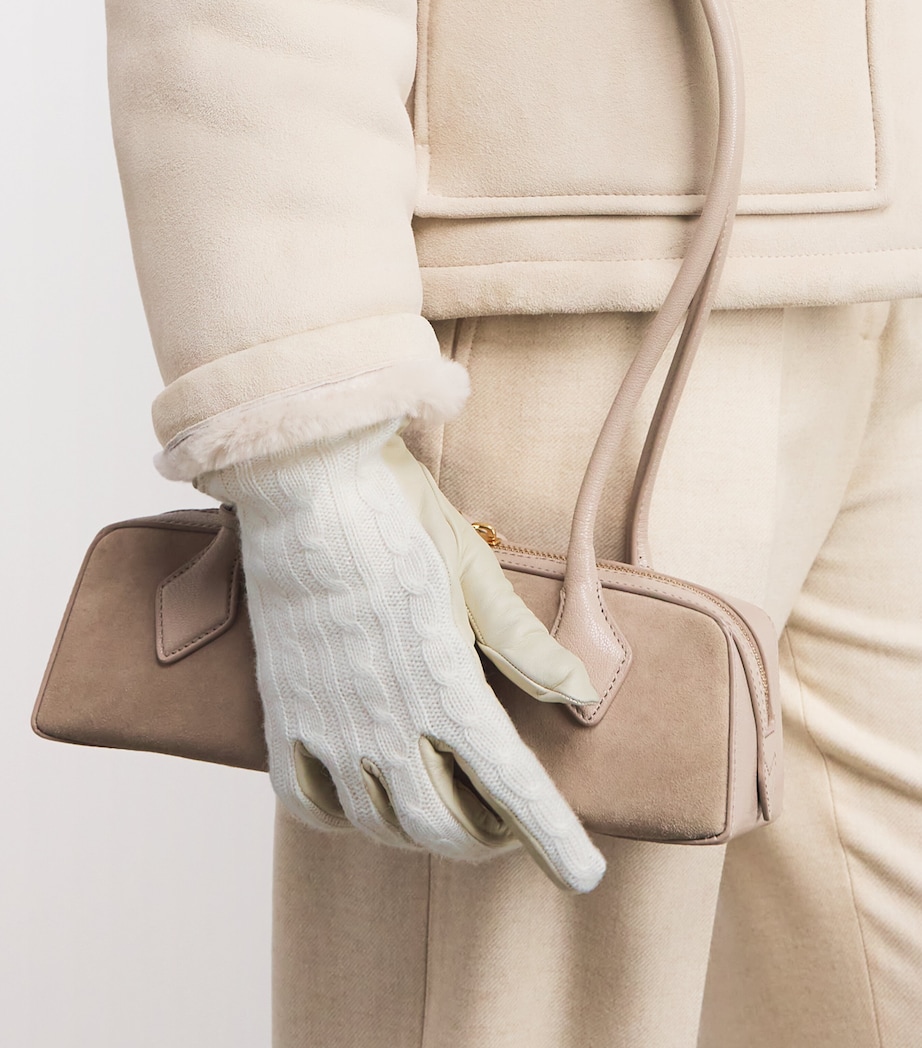 Eleventy Nappa Leather Gloves Panna Image 2