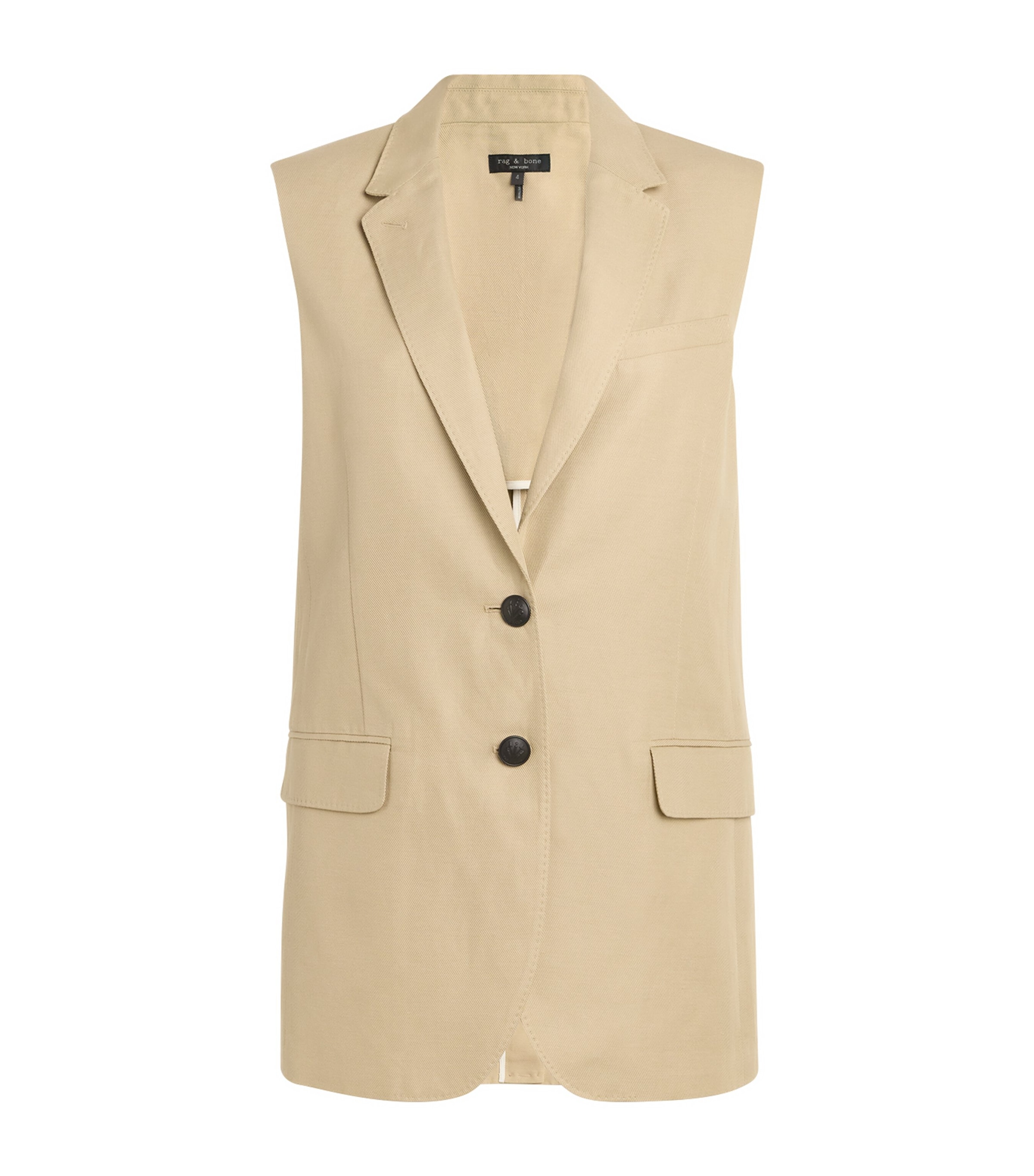 Rag & Bone Cotton-linen Odessa Waistcoat In Beige