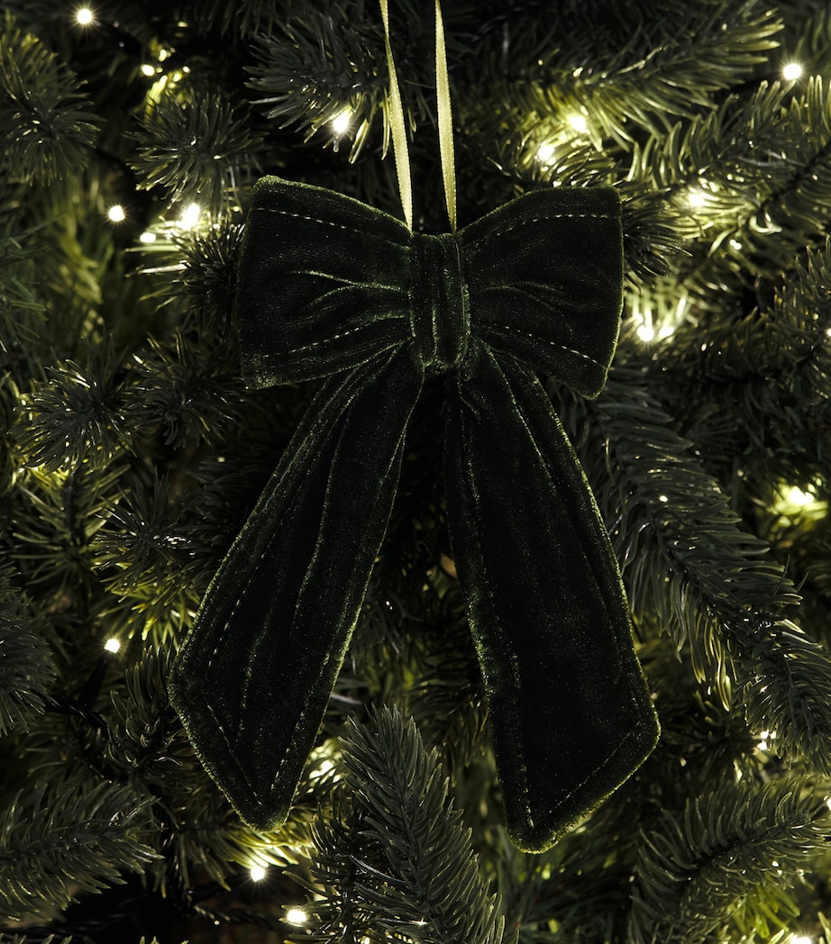 Luxury Garland Mini Velvet Bow Tree Decoration Deep Green Image 2