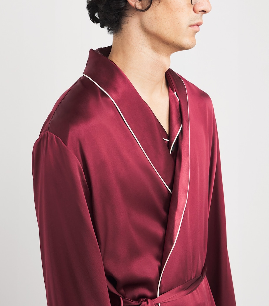 Silk Night Robe BURGUNDY Image 4
