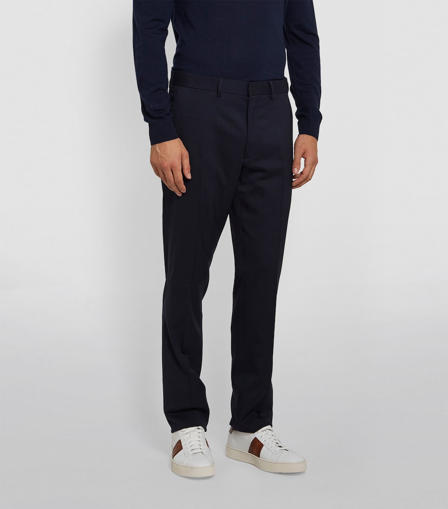 Ralph Lauren Purple Label Mens Wool Gabardine Trousers Navy Image 6