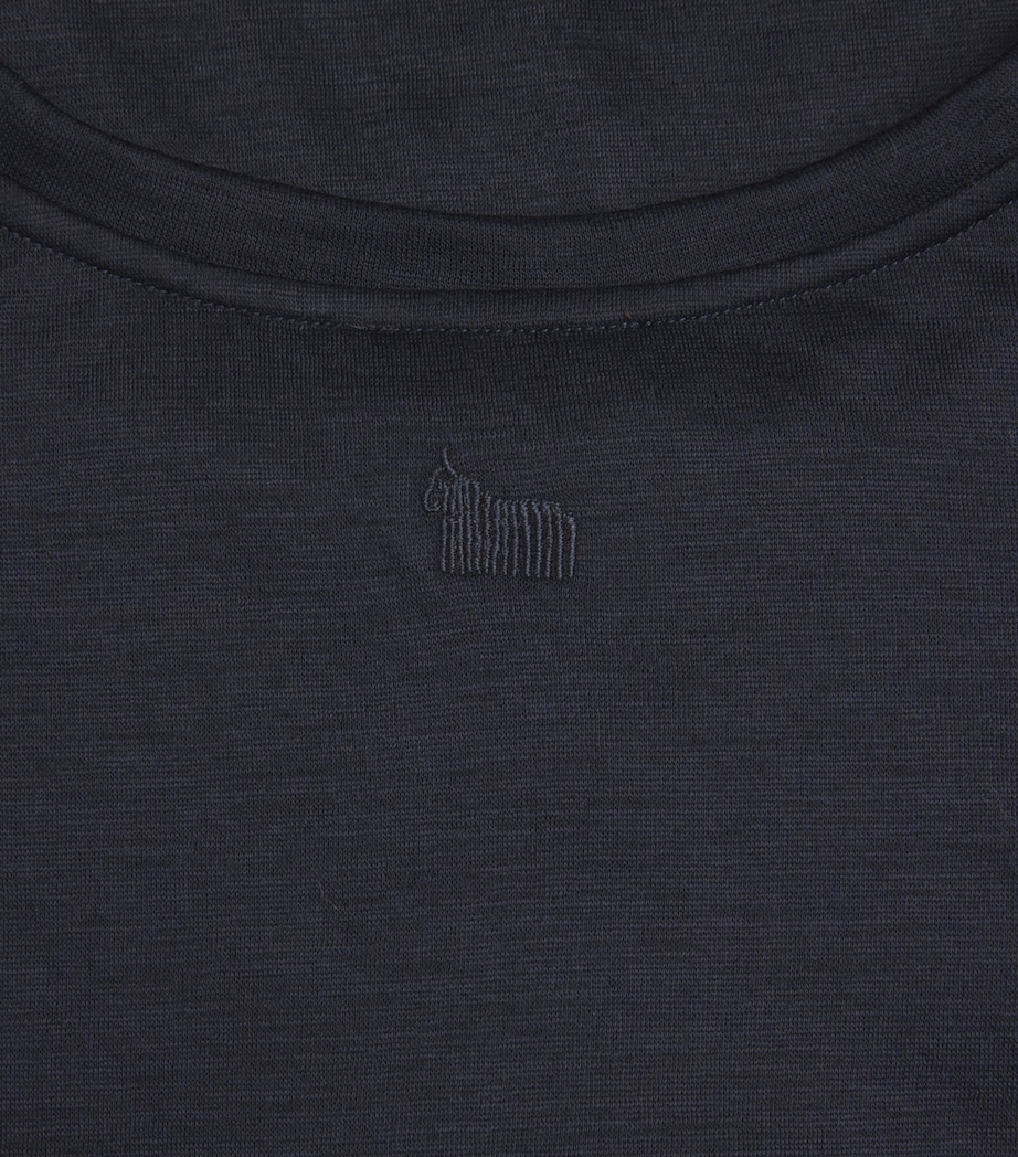 Cashmere Crew-Neck T-Shirt 43009 DARK BLUE Image 5