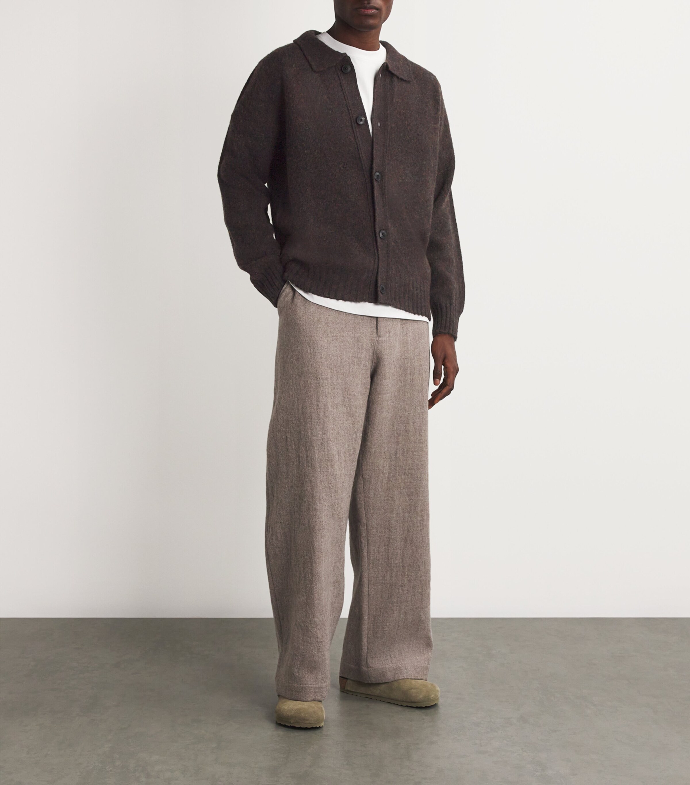 Wool Shetlan Cardigan MIDNIGHT MELANGE Image 2