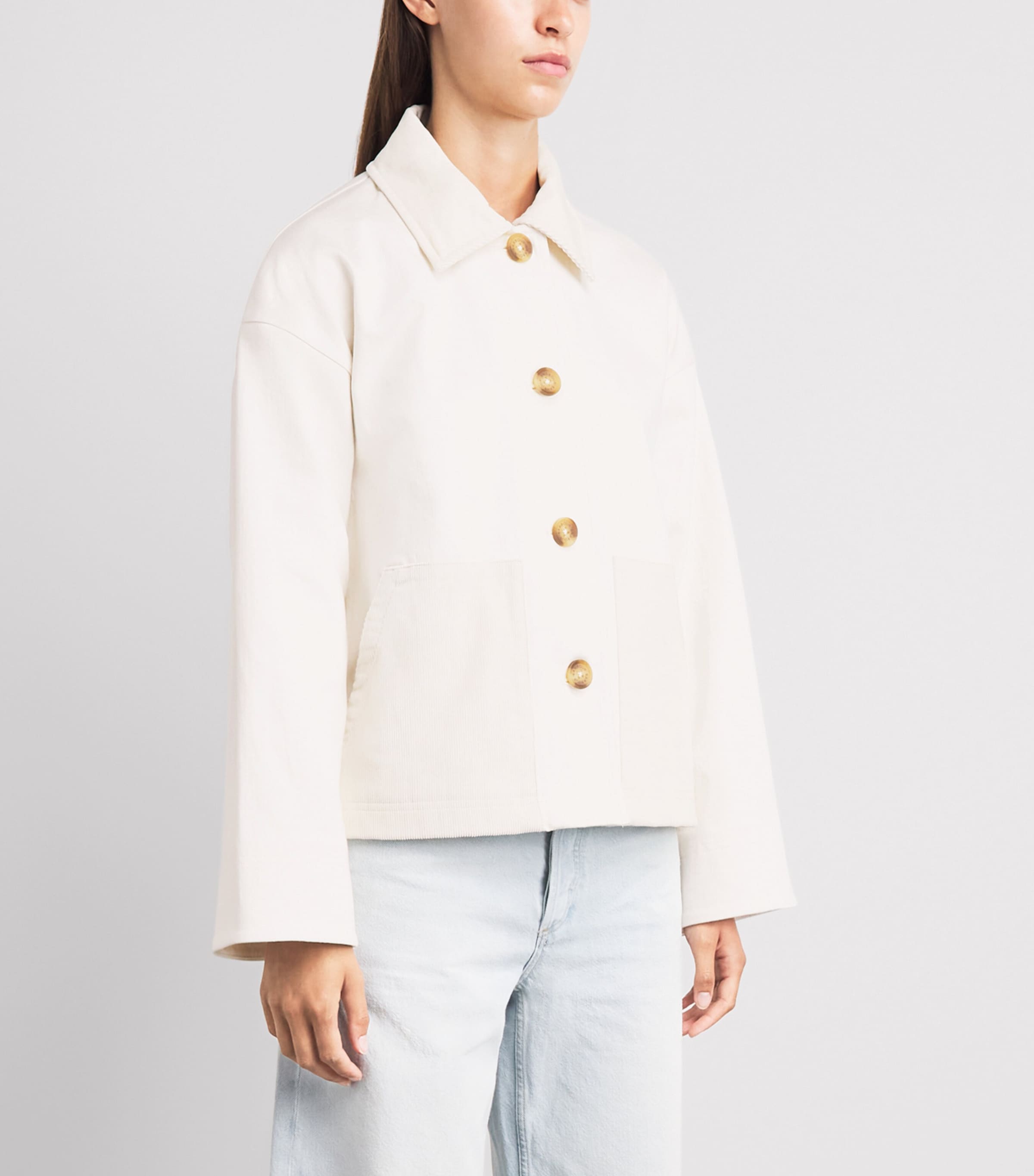 Barbour Womens Stretch-Cotton Cloverdale Jacket Neutral Image 5