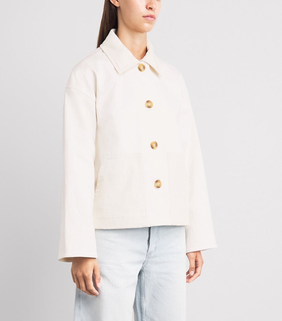 Barbour Womens Stretch-Cotton Cloverdale Jacket Neutral Image 5