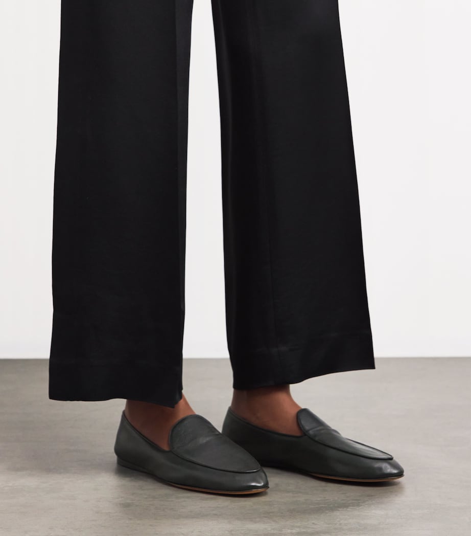 The Row Hereditas Leather Loafers Black Image 2