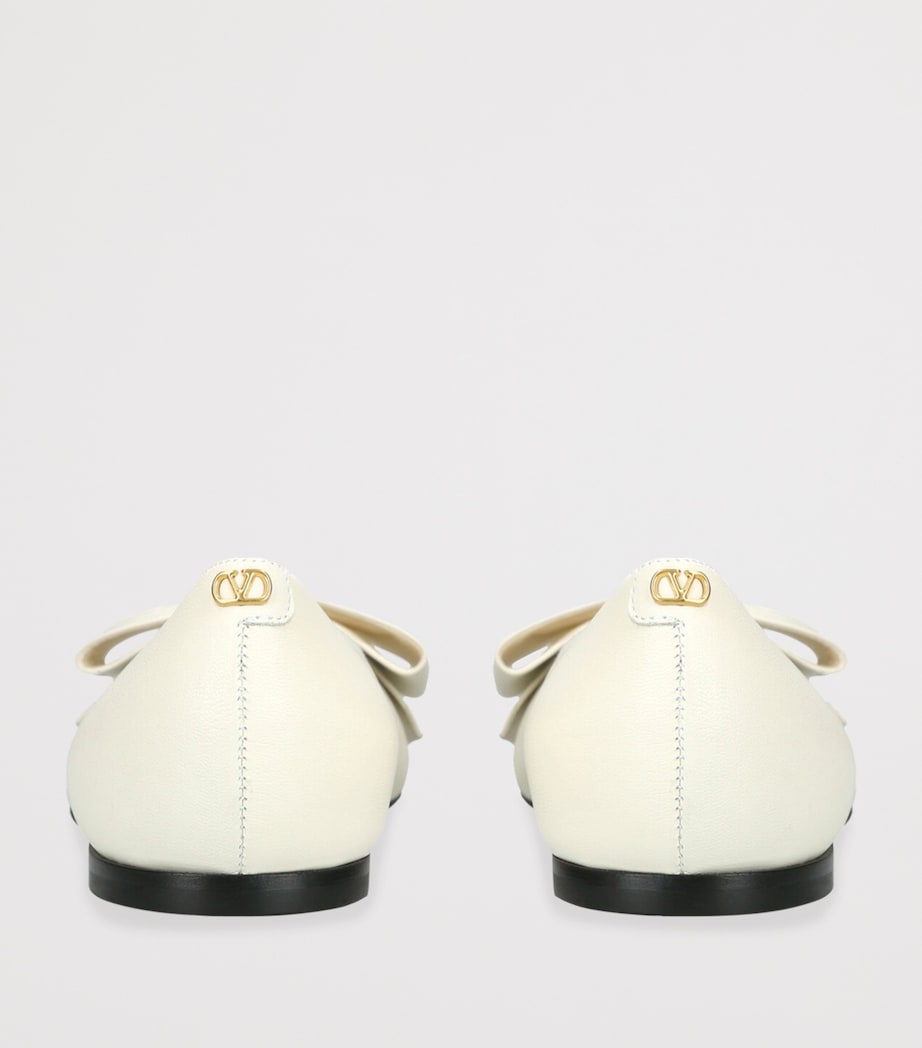 Leather Bowow Ballet Flats BONE Image 2