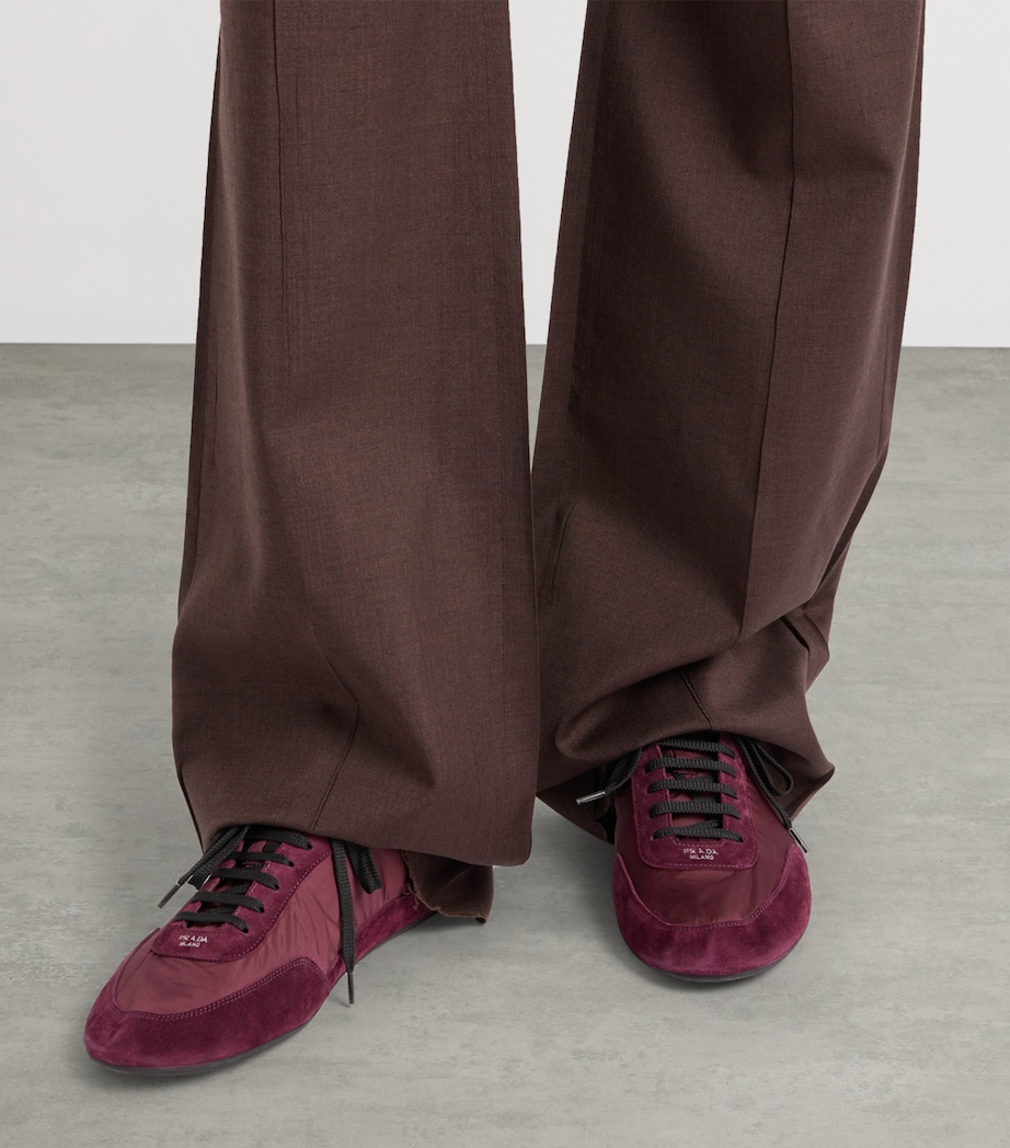 Re-Nylon and Suede Collapse Sneakers F0007 Image 3