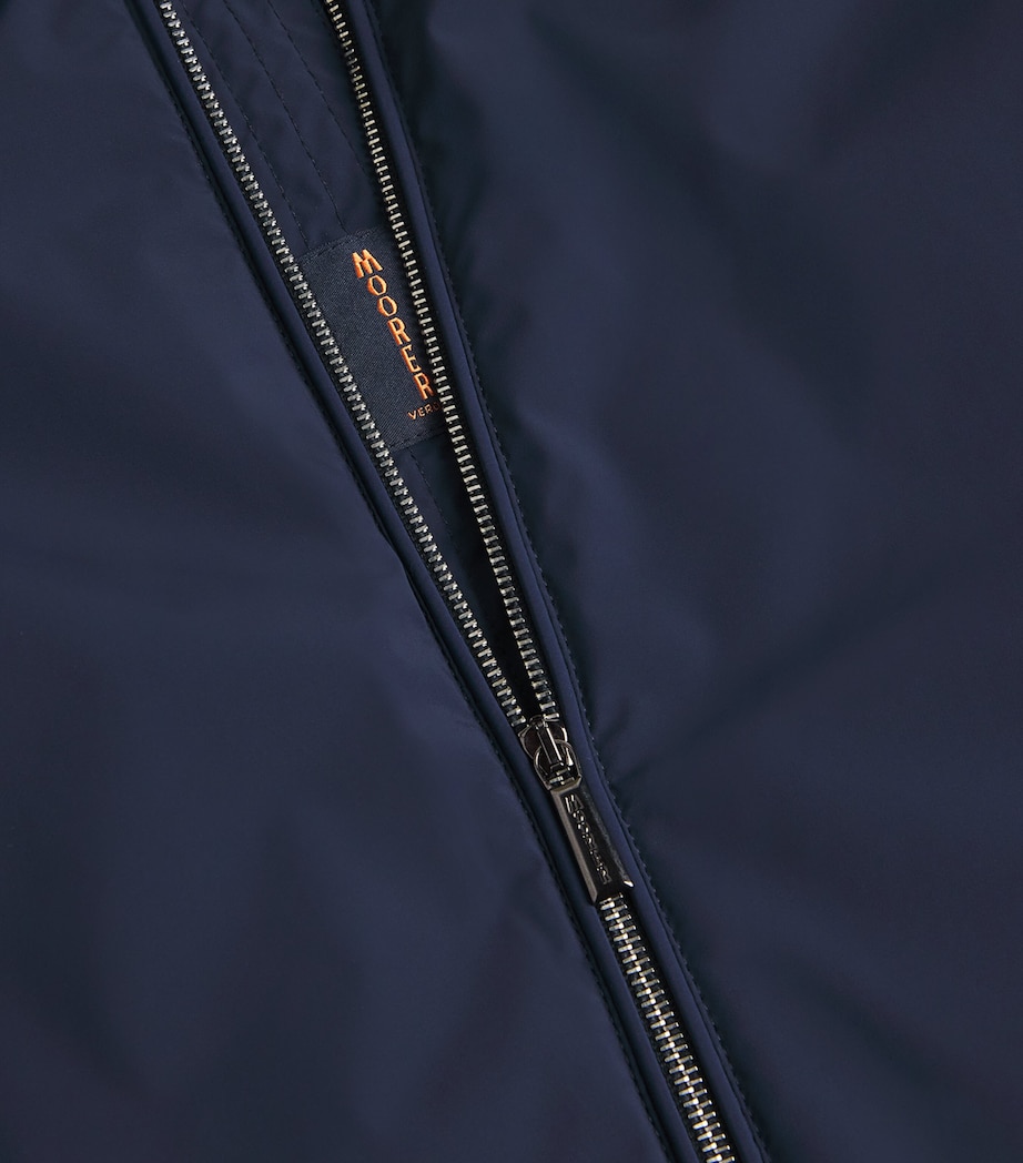 Moorer Mens Two-Way Zip Gilet Blu Image 5